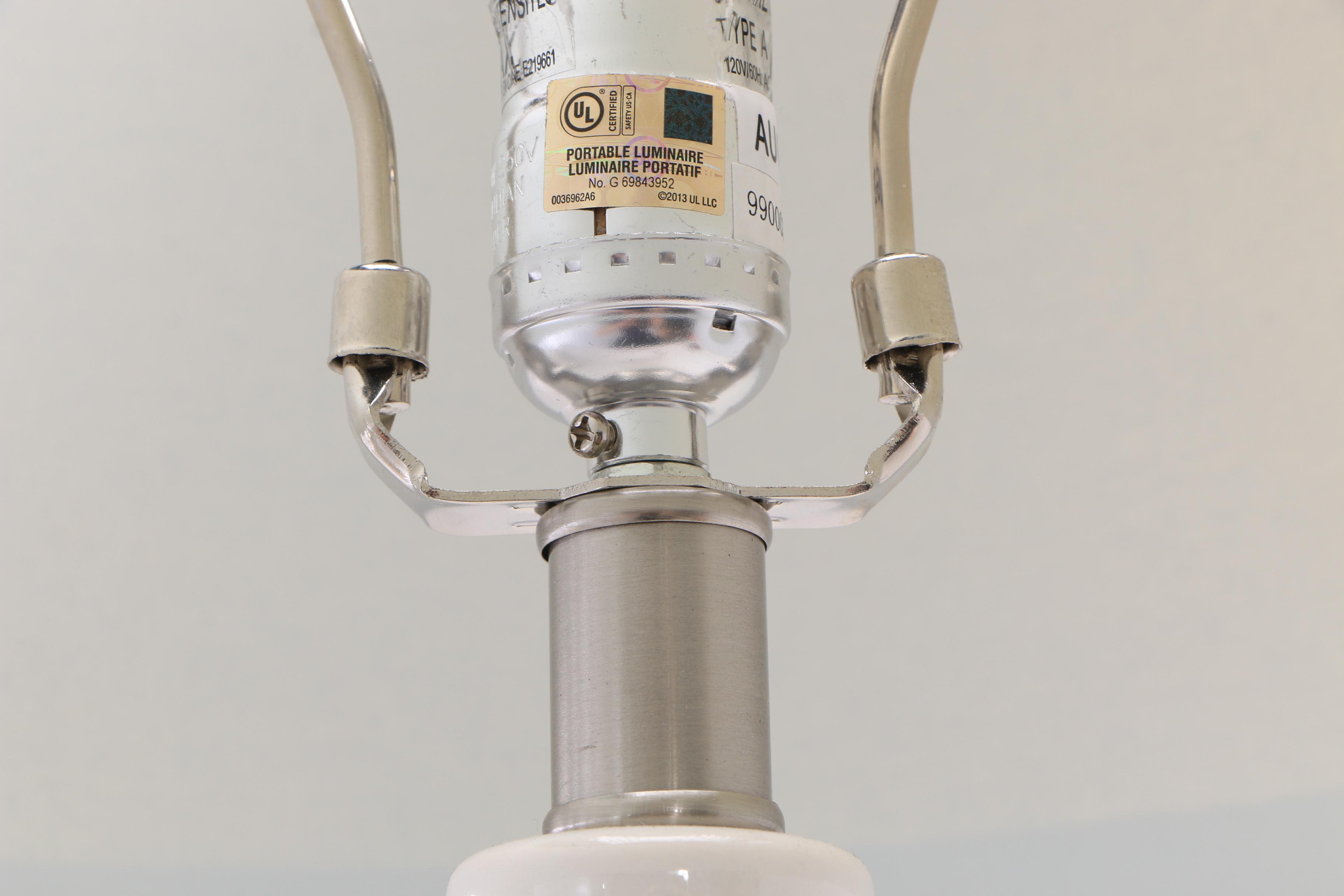 Ceramic and Acrylic Table Lamps with Drum Shades