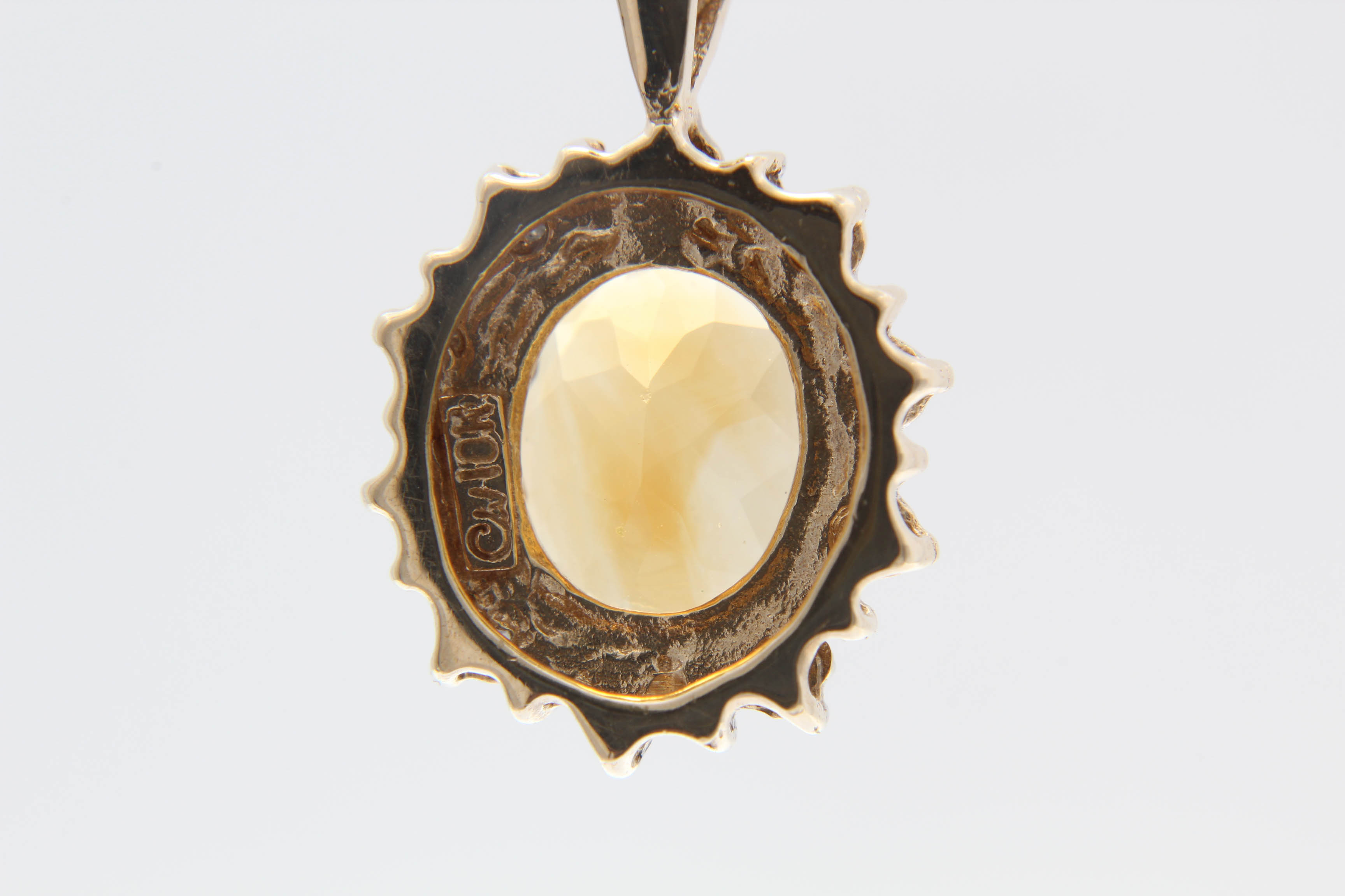 10K Gold Citrine and Diamond Necklace