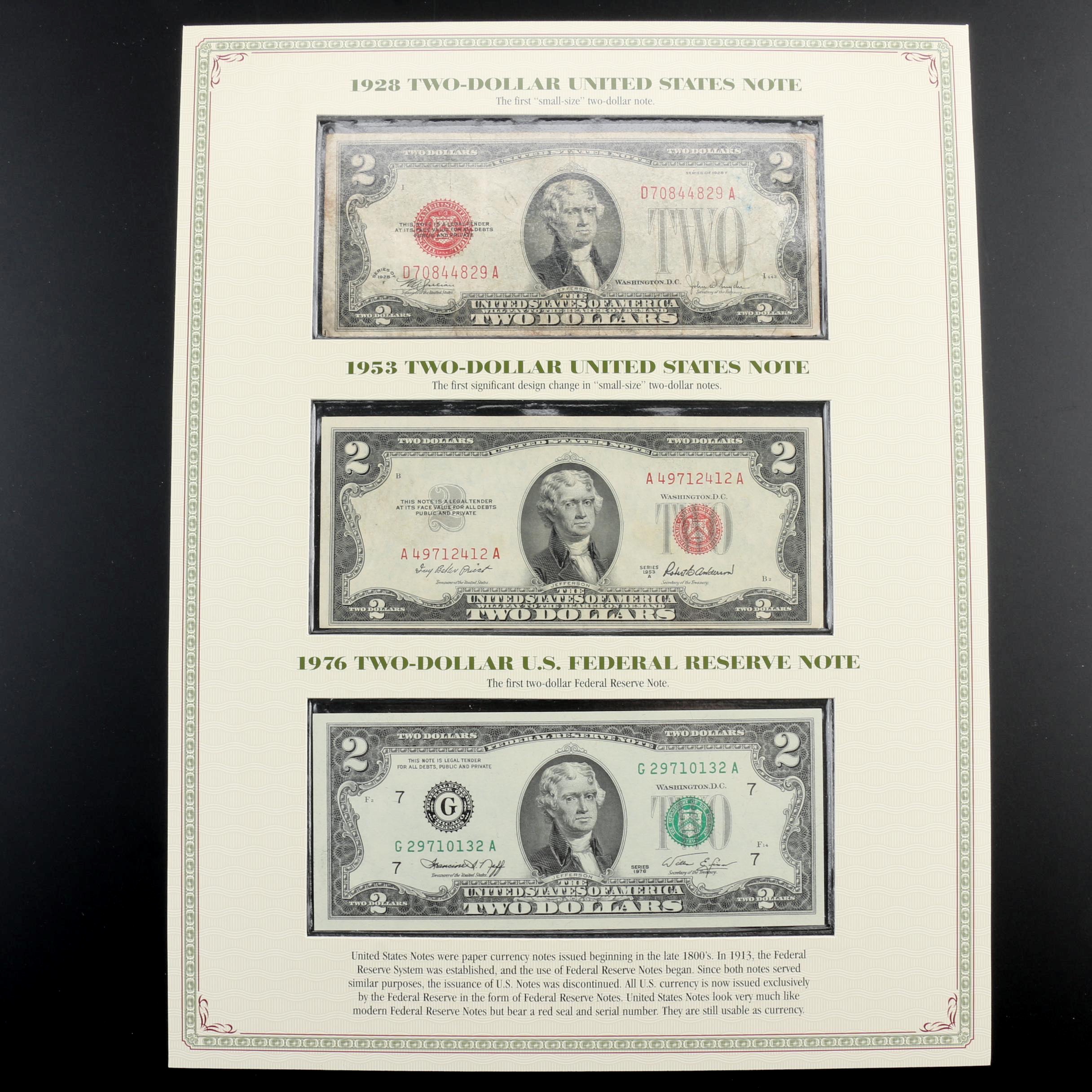 "Tributes to the First Moon Landing" and "Two Dollar Notes Folio"