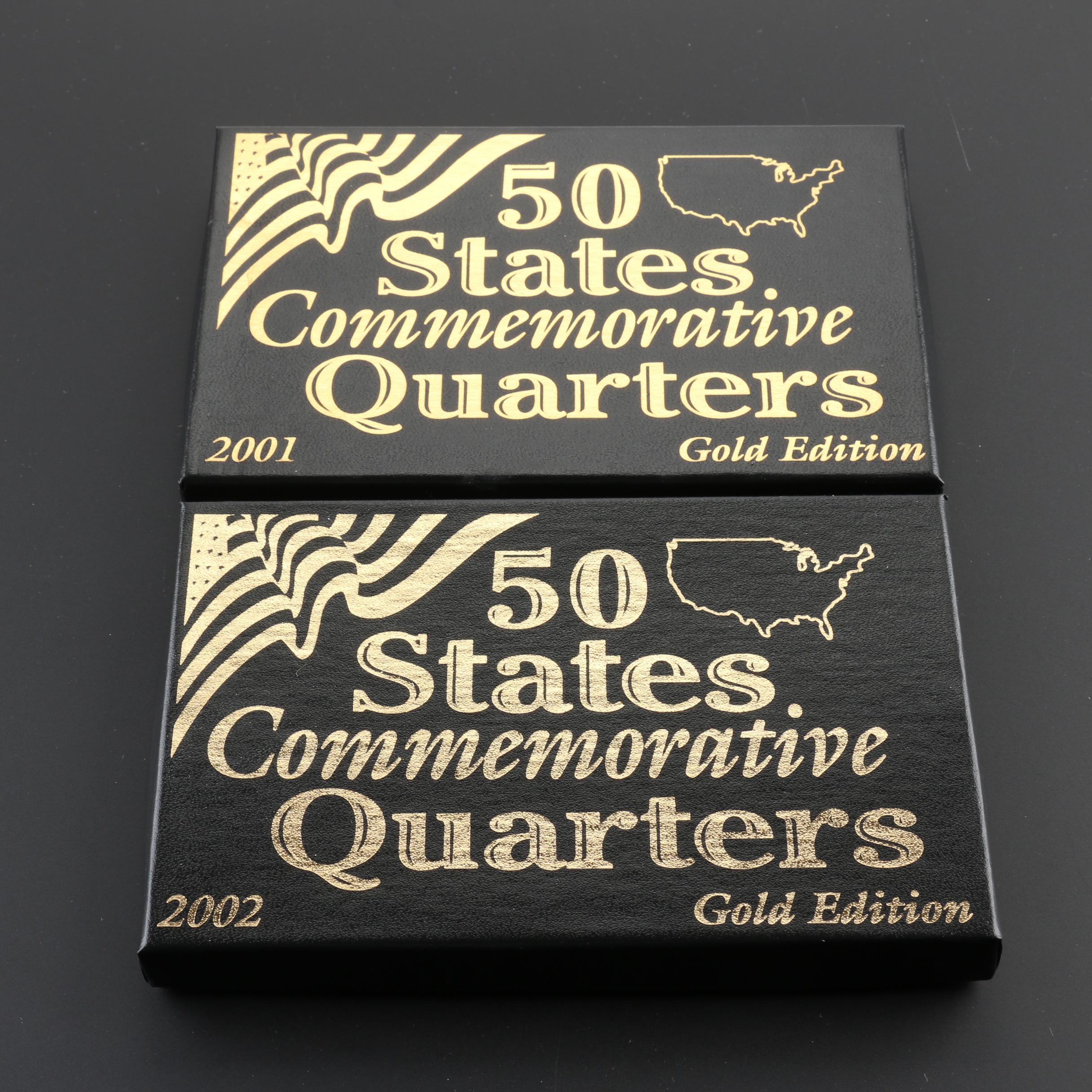 2001 and 2002 Gold Edition 50 Statehood Quarter Sets