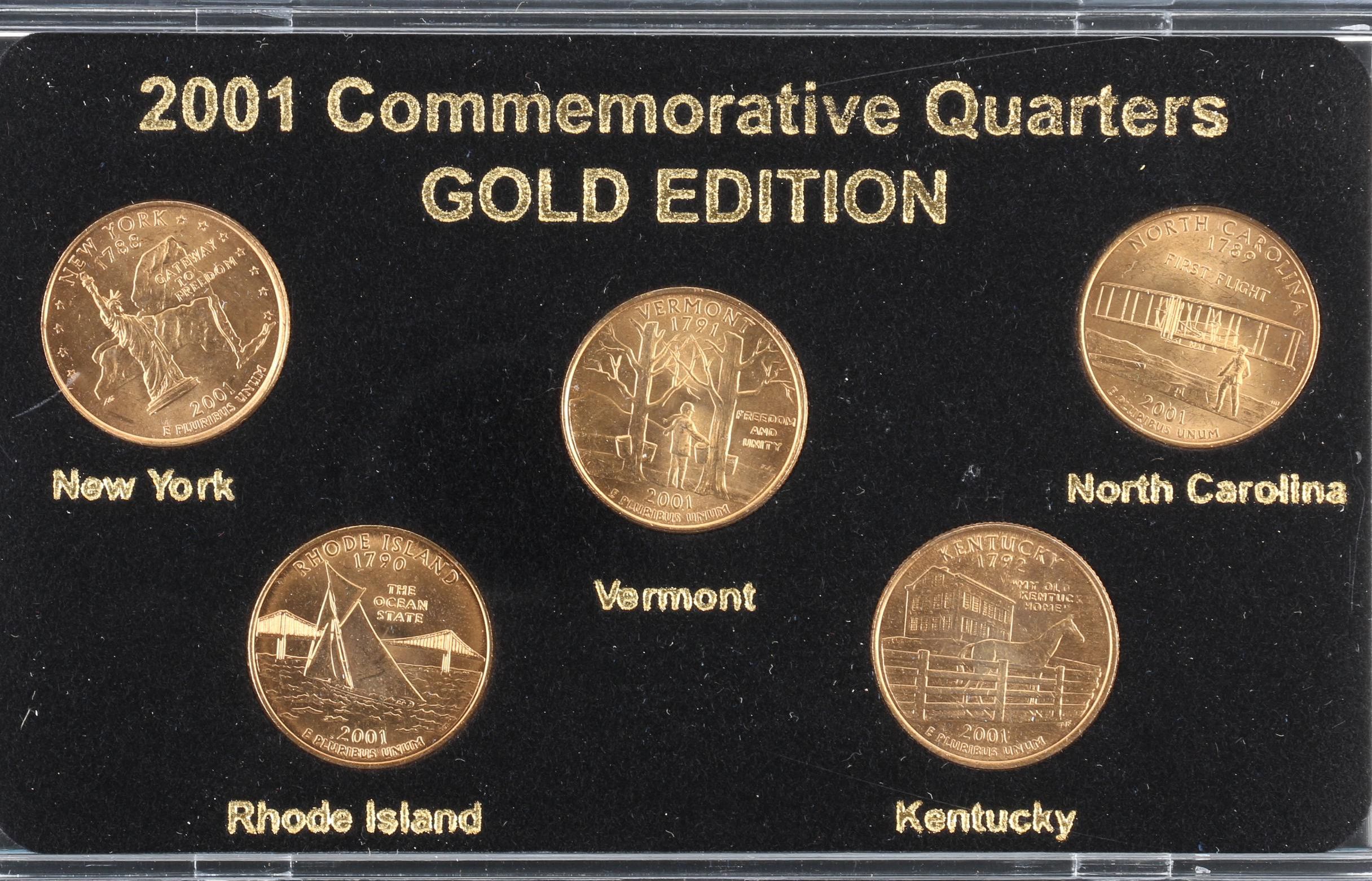 2001 and 2002 Gold Edition 50 Statehood Quarter Sets