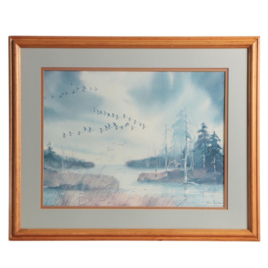 Offset Lithograph after Jane Carlson "Flying Geese"