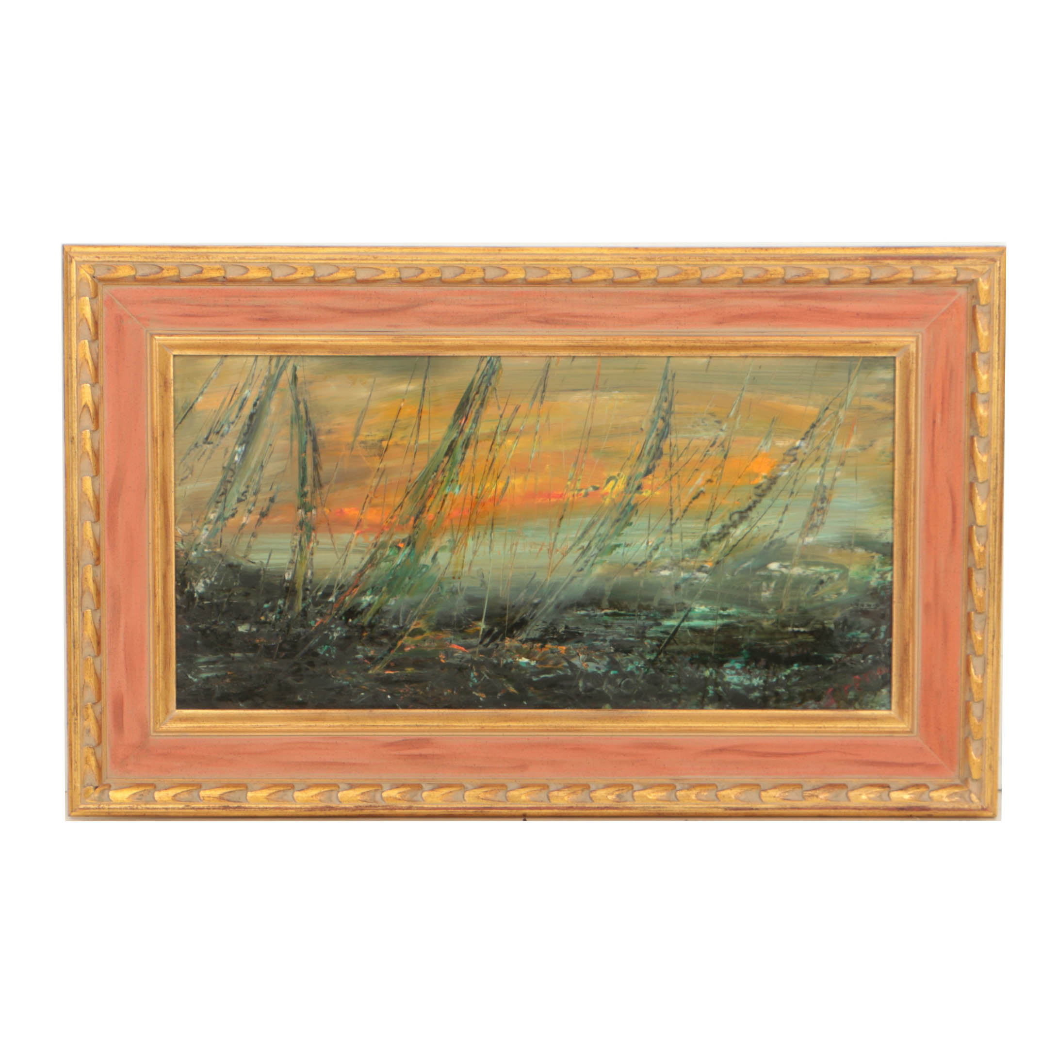 Antonia Sirena Oil on Board Abstract Seascape