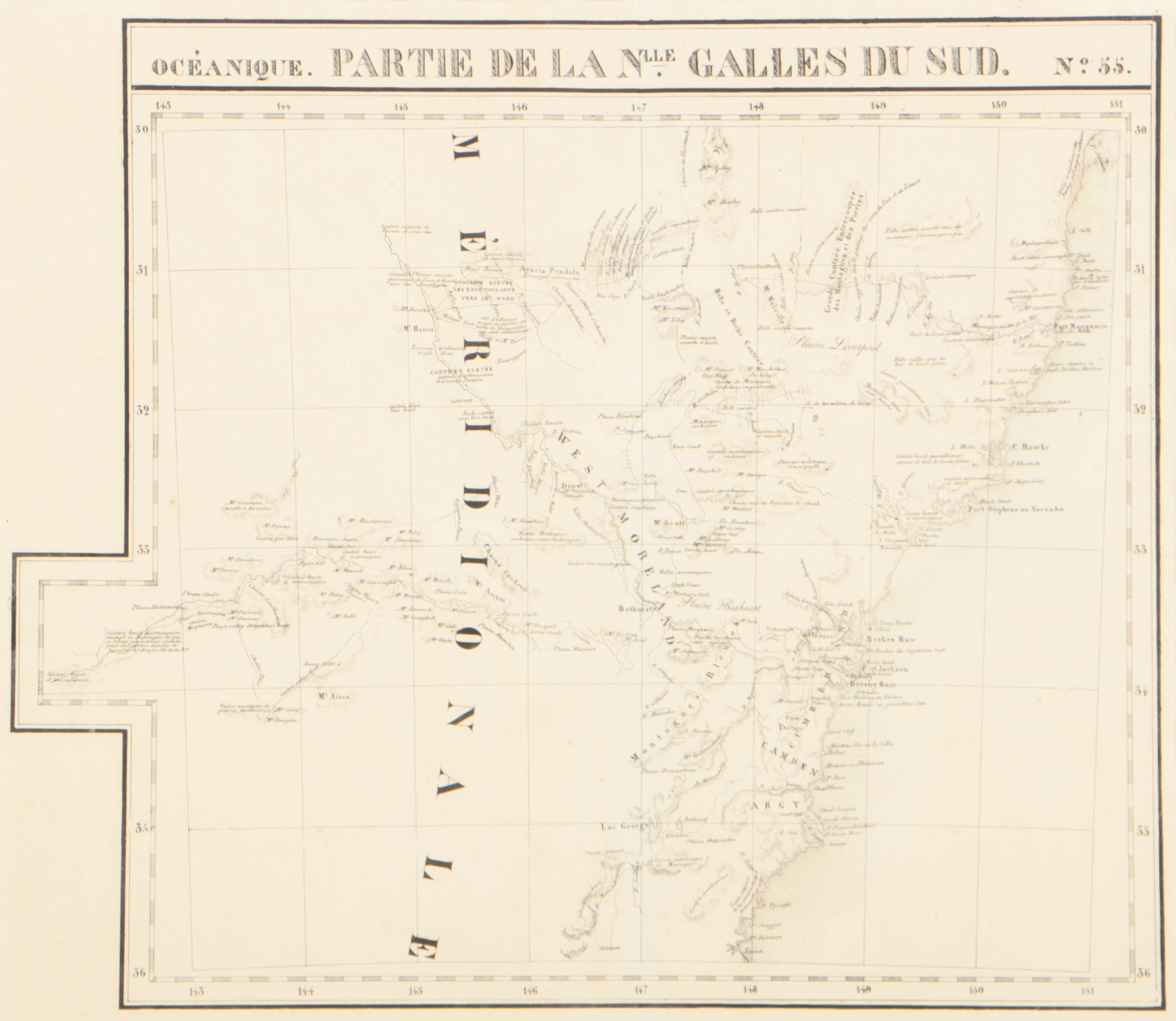 Philippe Vandermaelen 19th Century Map Lithograph "Oceanique"