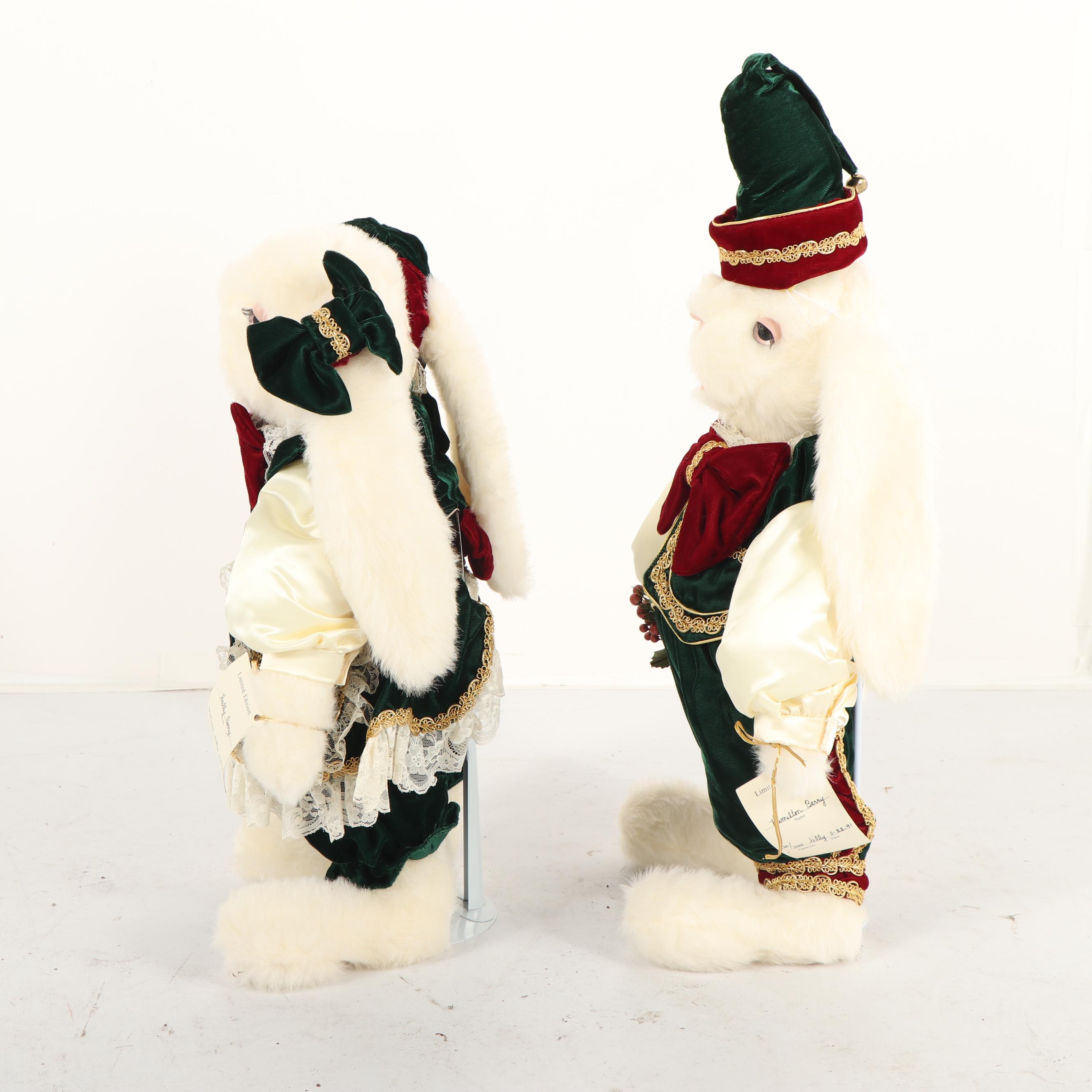 Limited Edition Tilly "Holly Berry" and "Hamilton Berry" Plush Rabbits