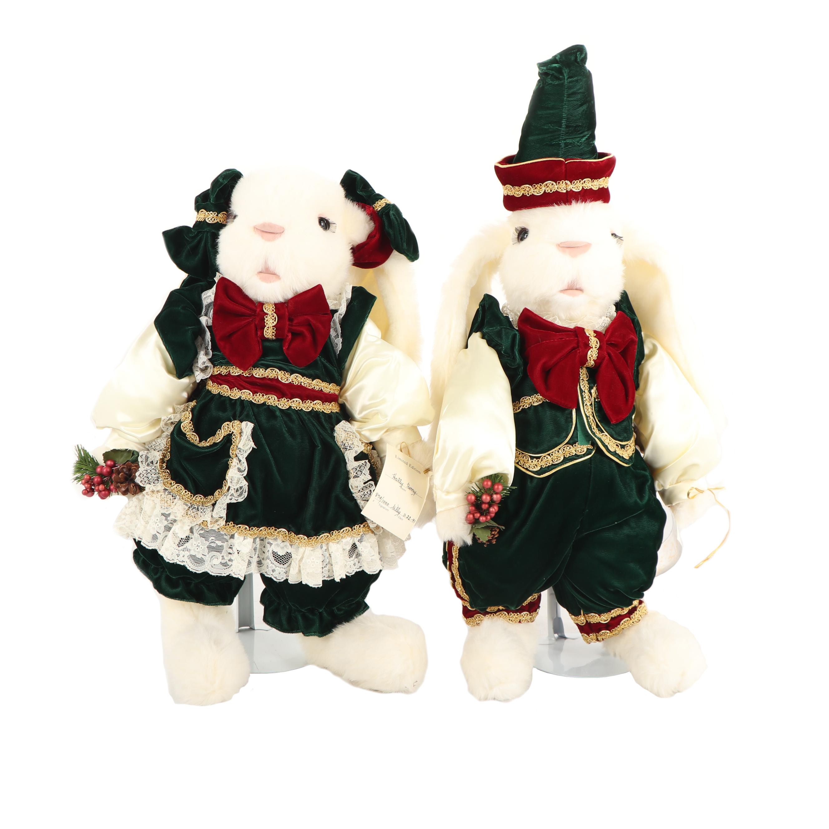 Limited Edition Tilly "Holly Berry" and "Hamilton Berry" Plush Rabbits