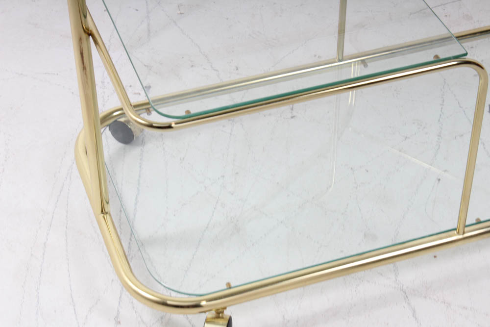 Milo Baughman for DIA Expanding Brass and Glass Bar Cart