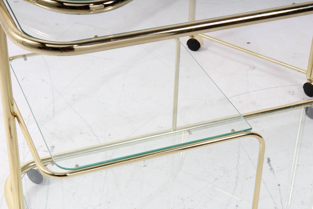 Milo Baughman for DIA Expanding Brass and Glass Bar Cart