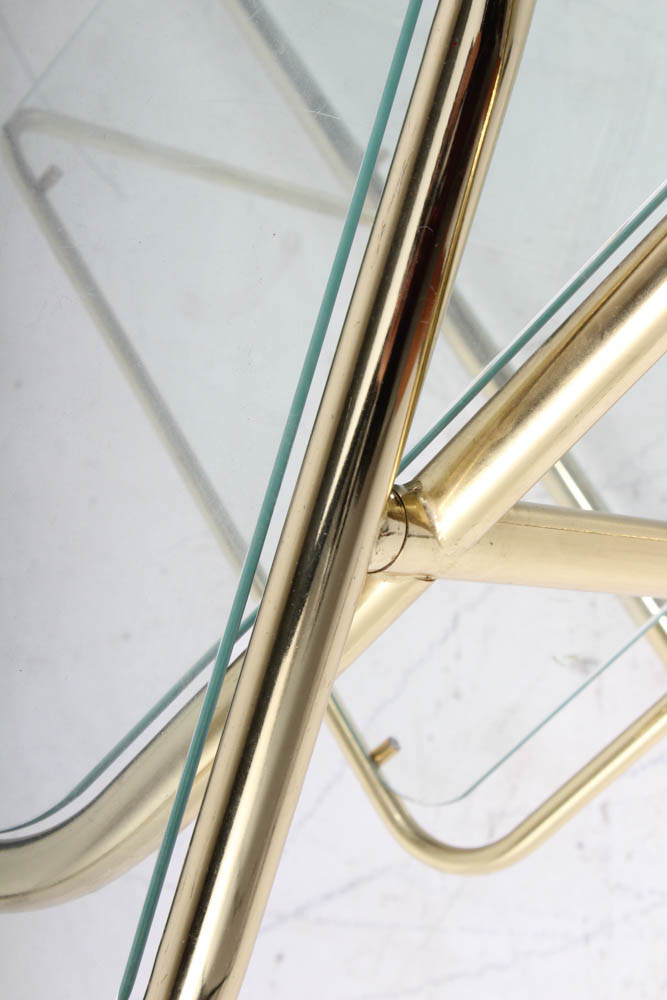 Milo Baughman for DIA Expanding Brass and Glass Bar Cart