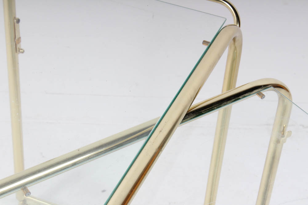 Milo Baughman for DIA Expanding Brass and Glass Bar Cart