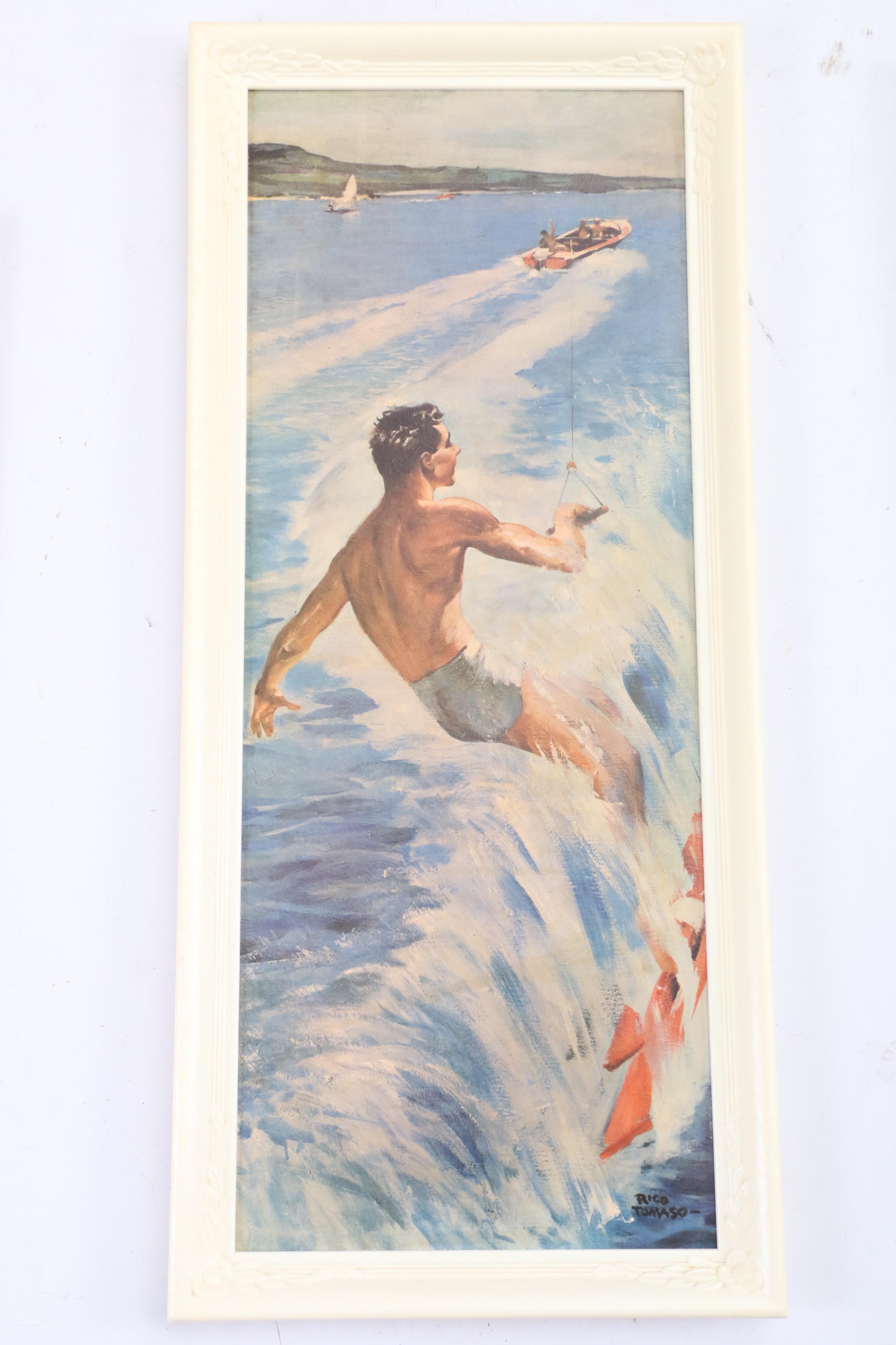 1950s-1960s Framed Surfing Prints