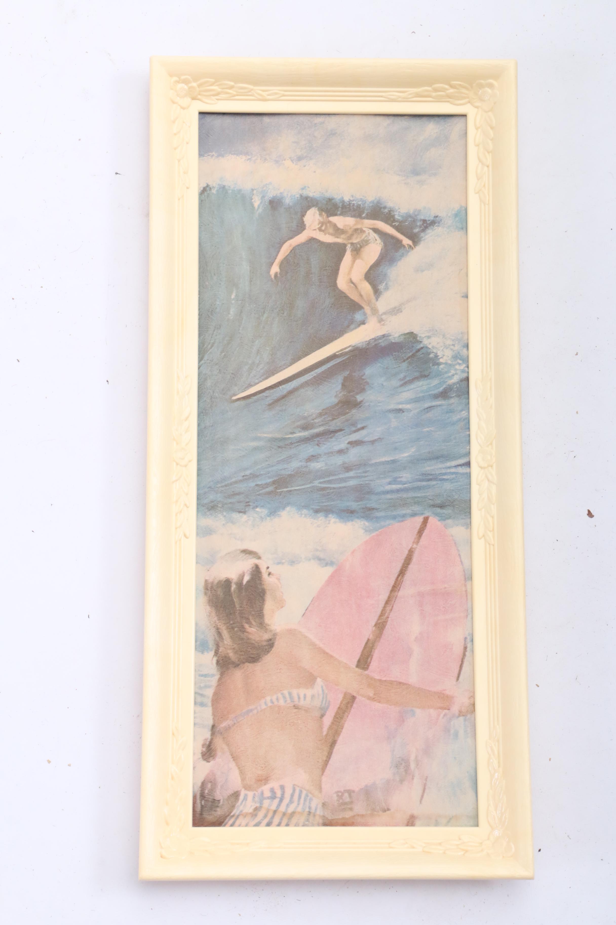 1950s-1960s Framed Surfing Prints