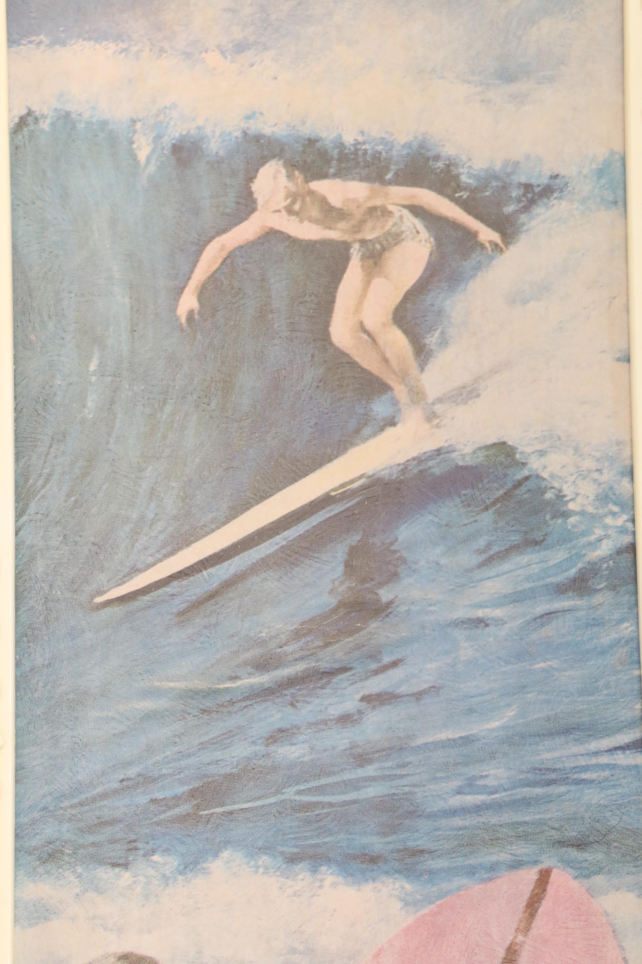 1950s-1960s Framed Surfing Prints