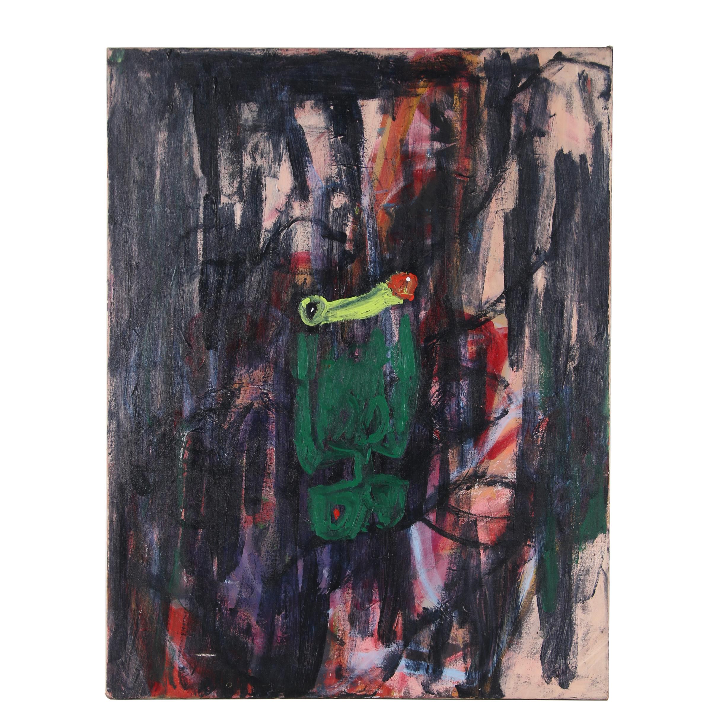 Esther Liu Mixed Media Painting "After a Long Distance Call"