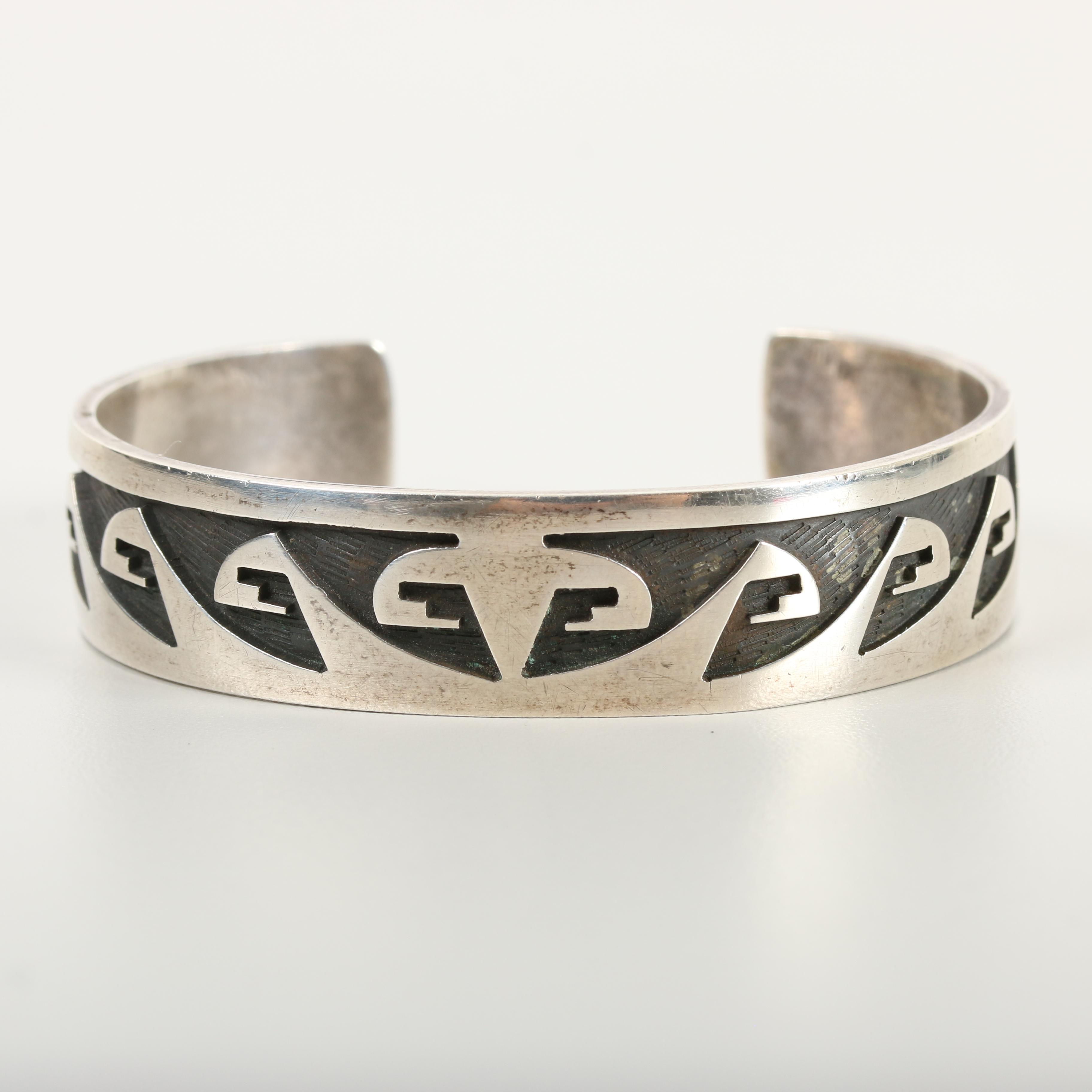 Hopicrafts Sterling Silver Overlay Cuff Bracelet