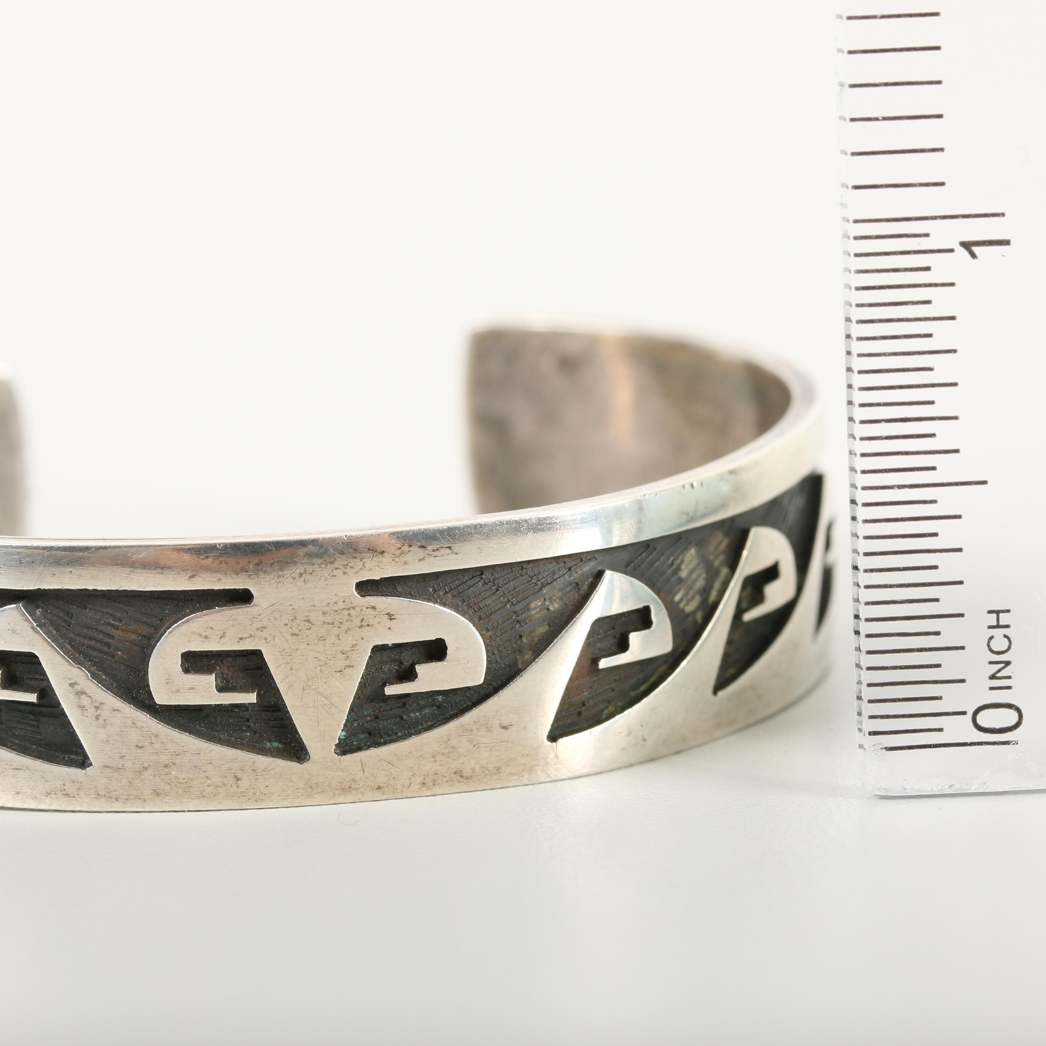 Hopicrafts Sterling Silver Overlay Cuff Bracelet