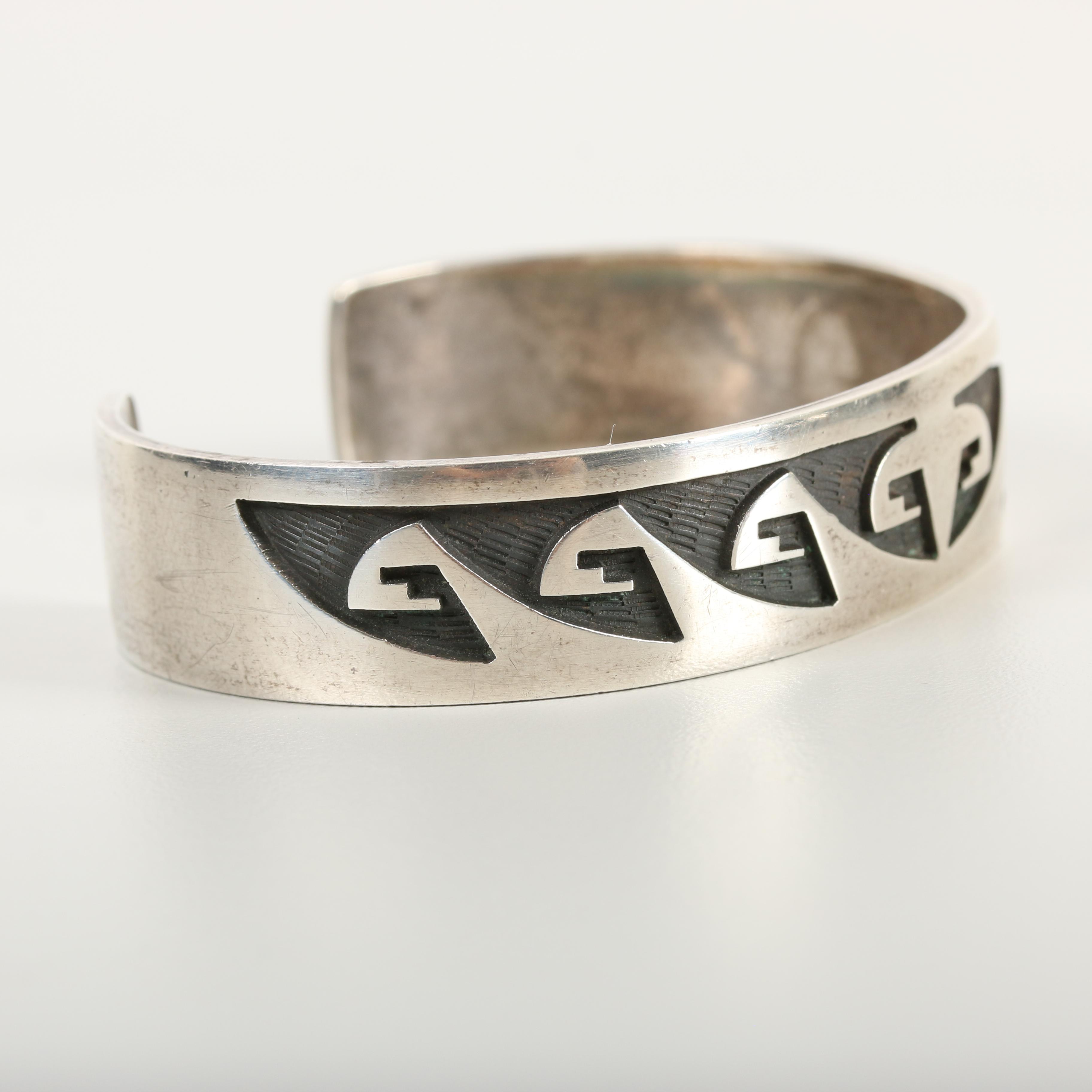Hopicrafts Sterling Silver Overlay Cuff Bracelet