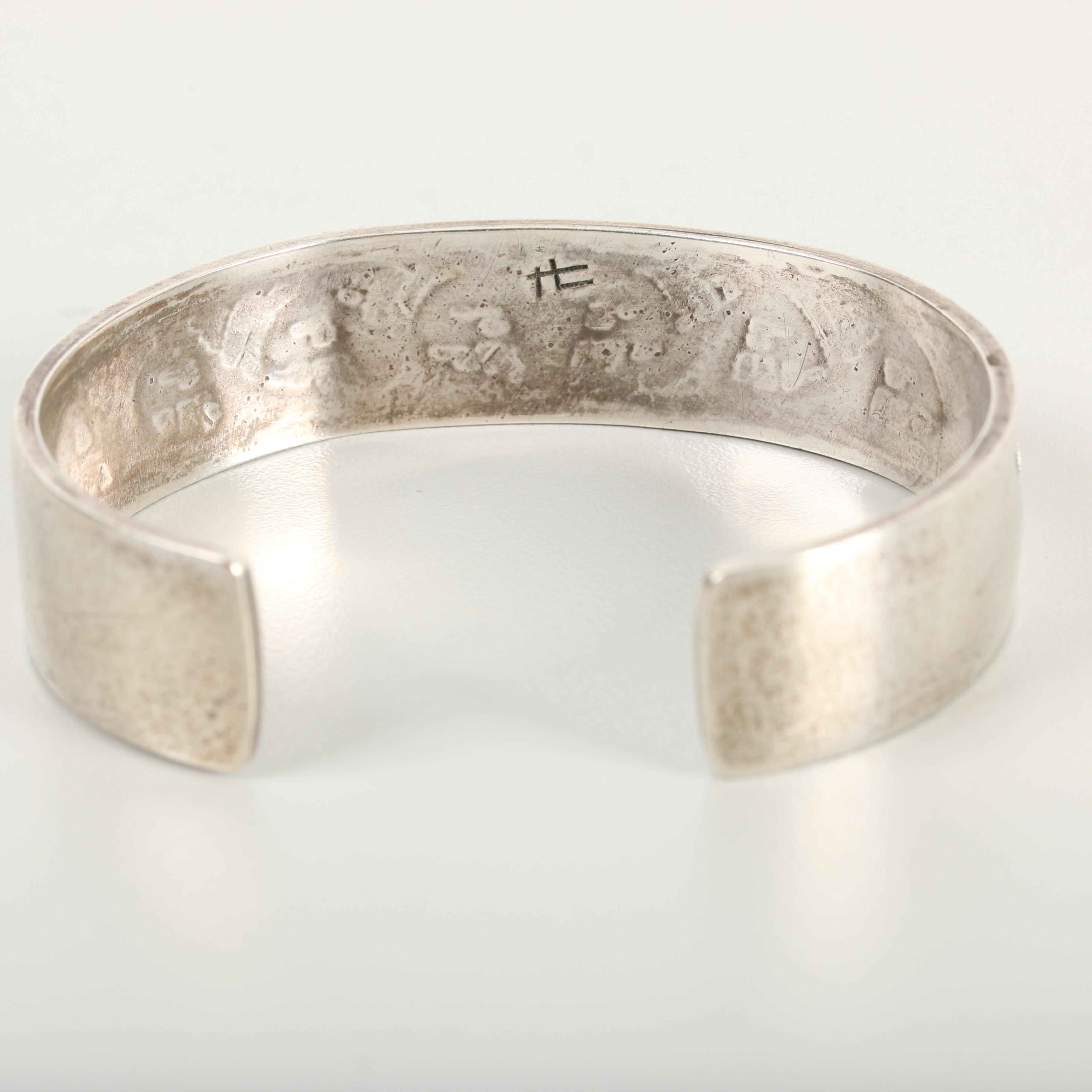 Hopicrafts Sterling Silver Overlay Cuff Bracelet