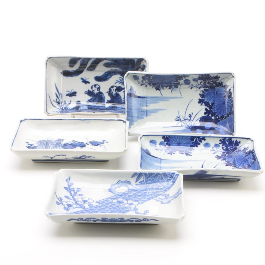 Chinese Export Blue and White Porcelain Serving Dishes