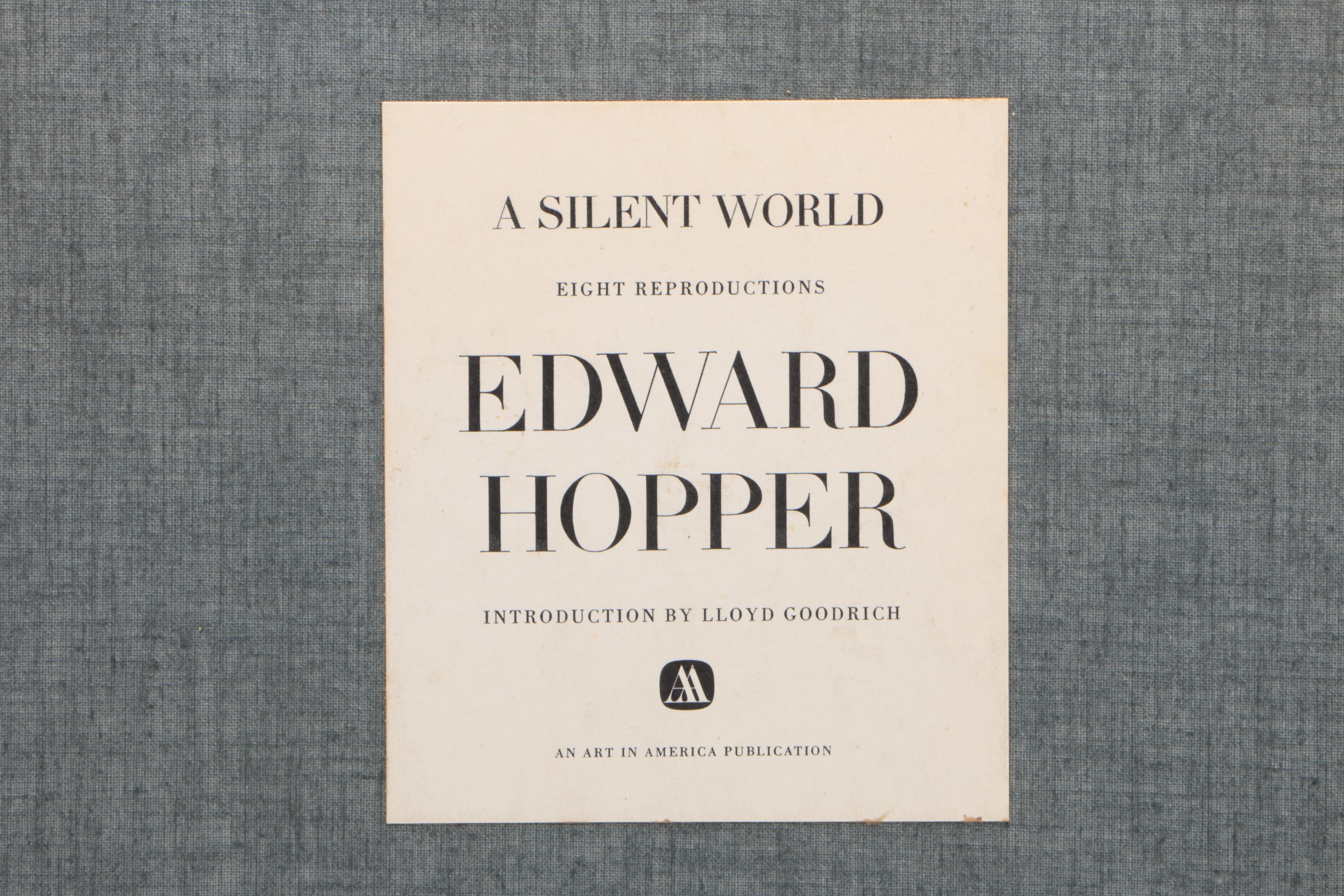 Reproduction Lithograph Portfolio "Edward Hopper: A Silent World"