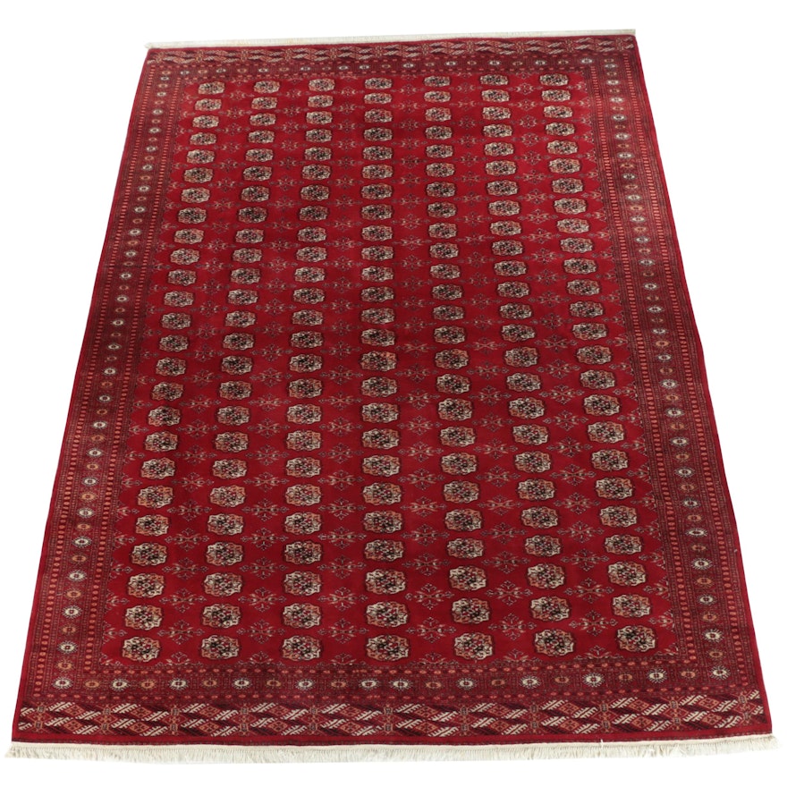 Hand-Knotted Turkmen Bokhara Wool Room Sized Rug