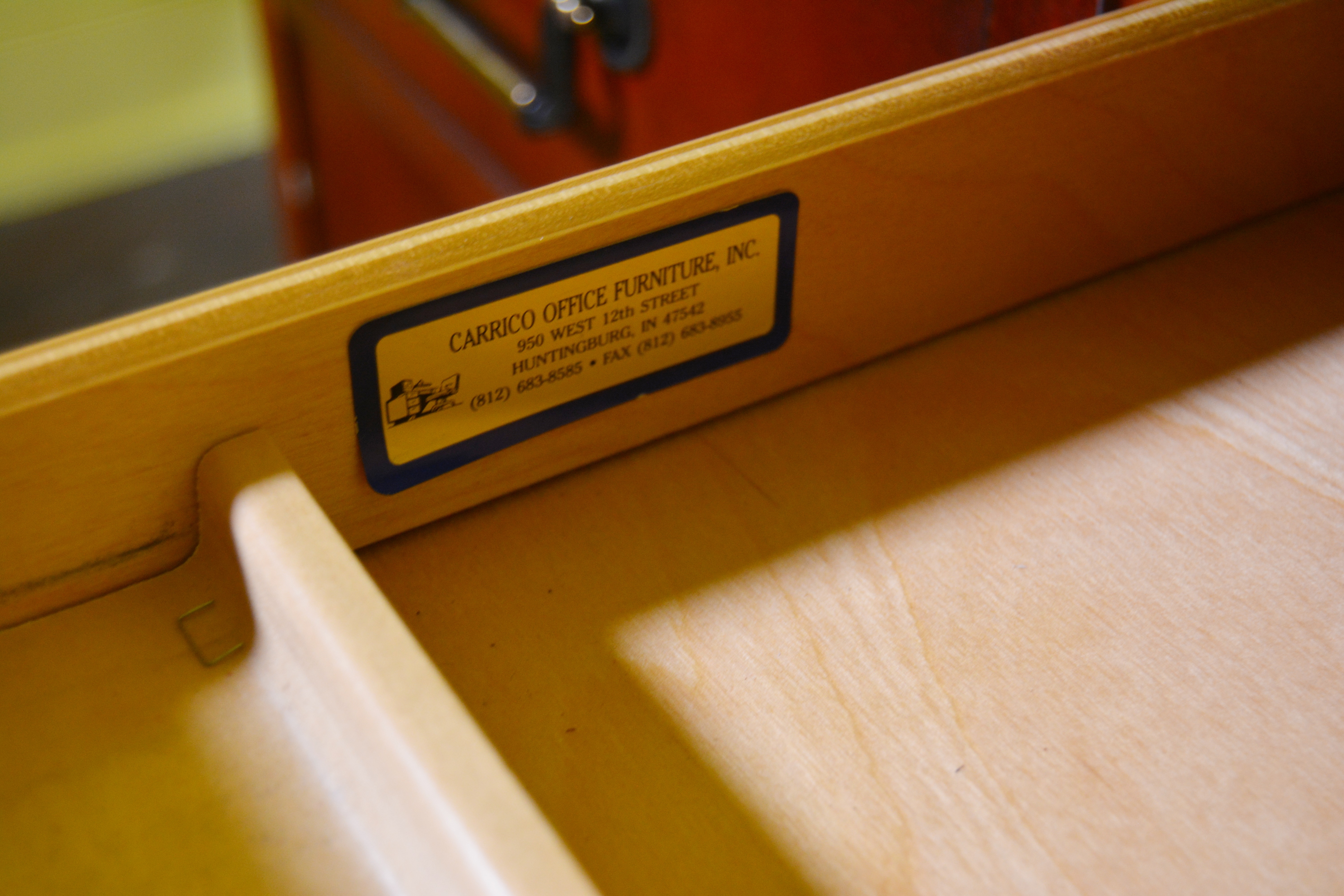 Federal Style Mahogany Finish Executive Desk by Carrico, 20th Century