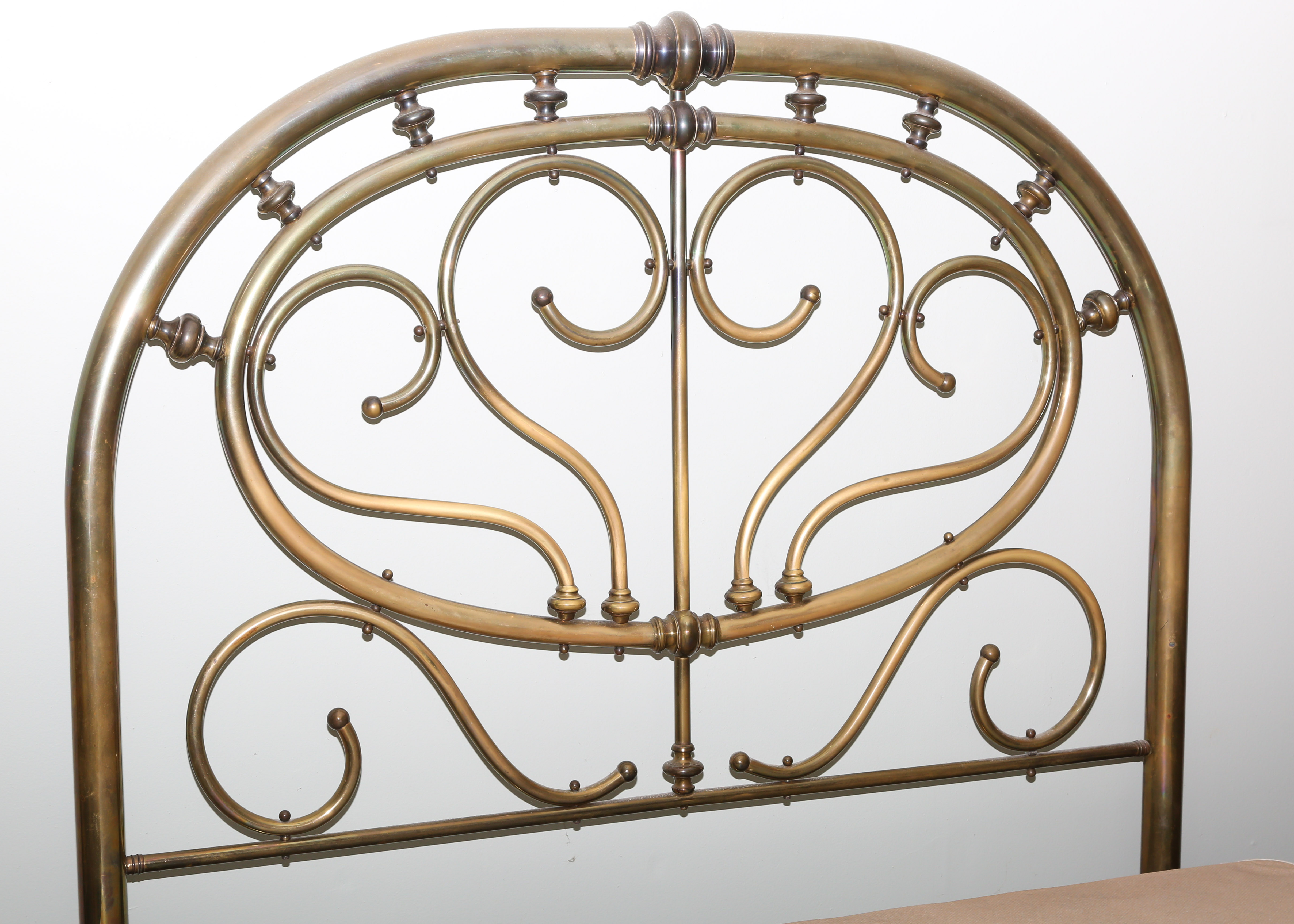 Art Nouveau Brass Bed Frame Queen Sized