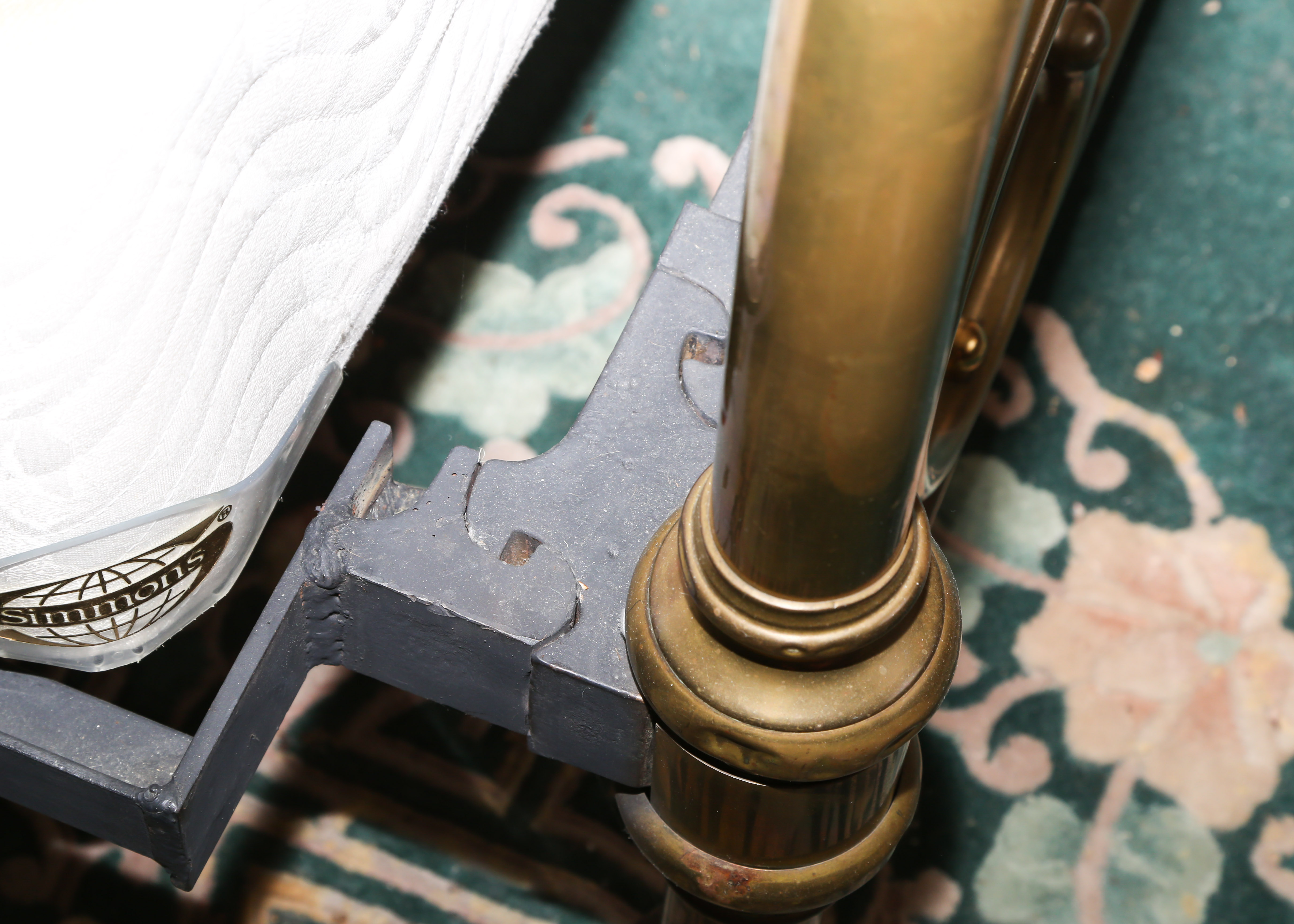 Art Nouveau Brass Bed Frame Queen Sized