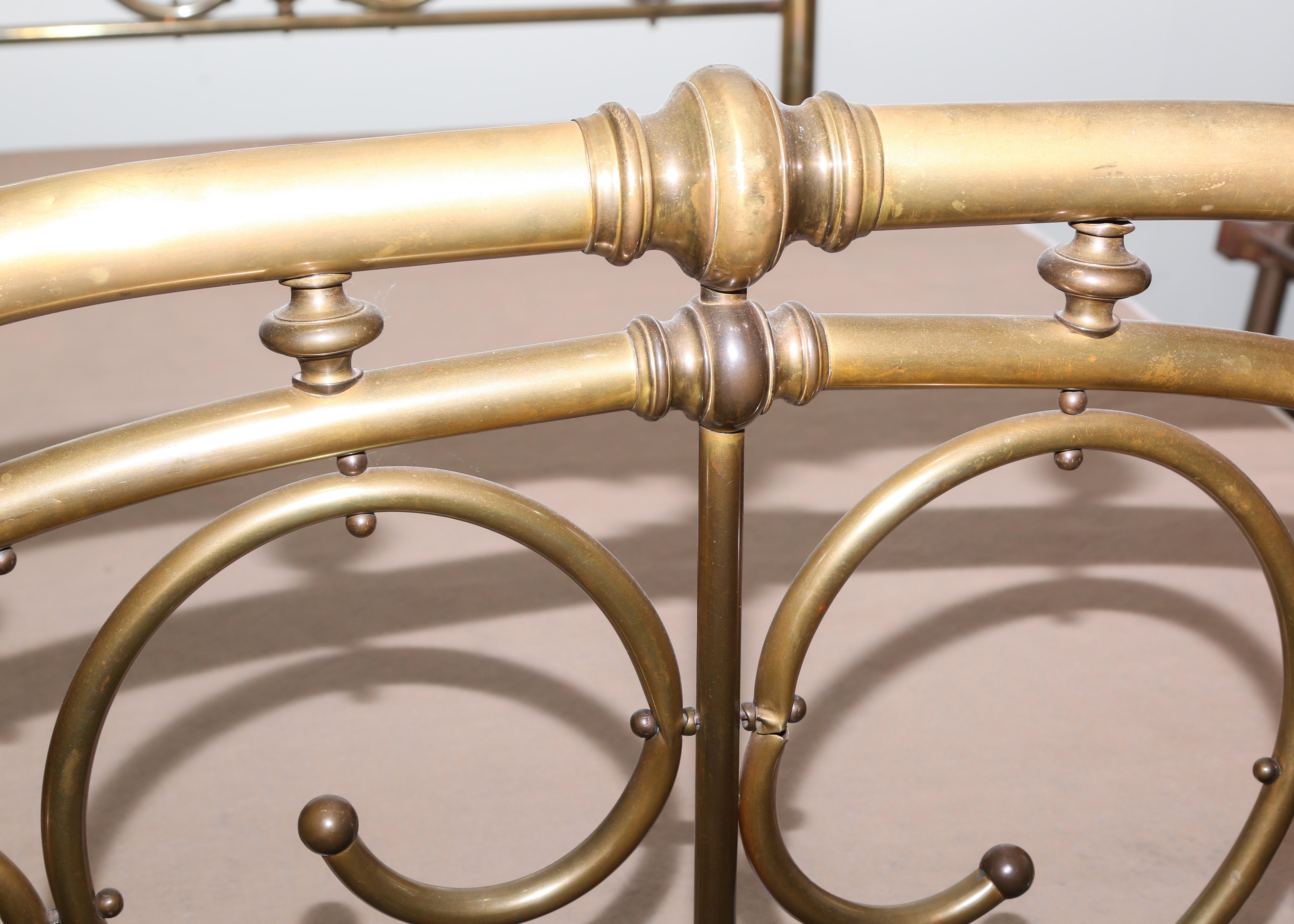 Art Nouveau Brass Bed Frame Queen Sized