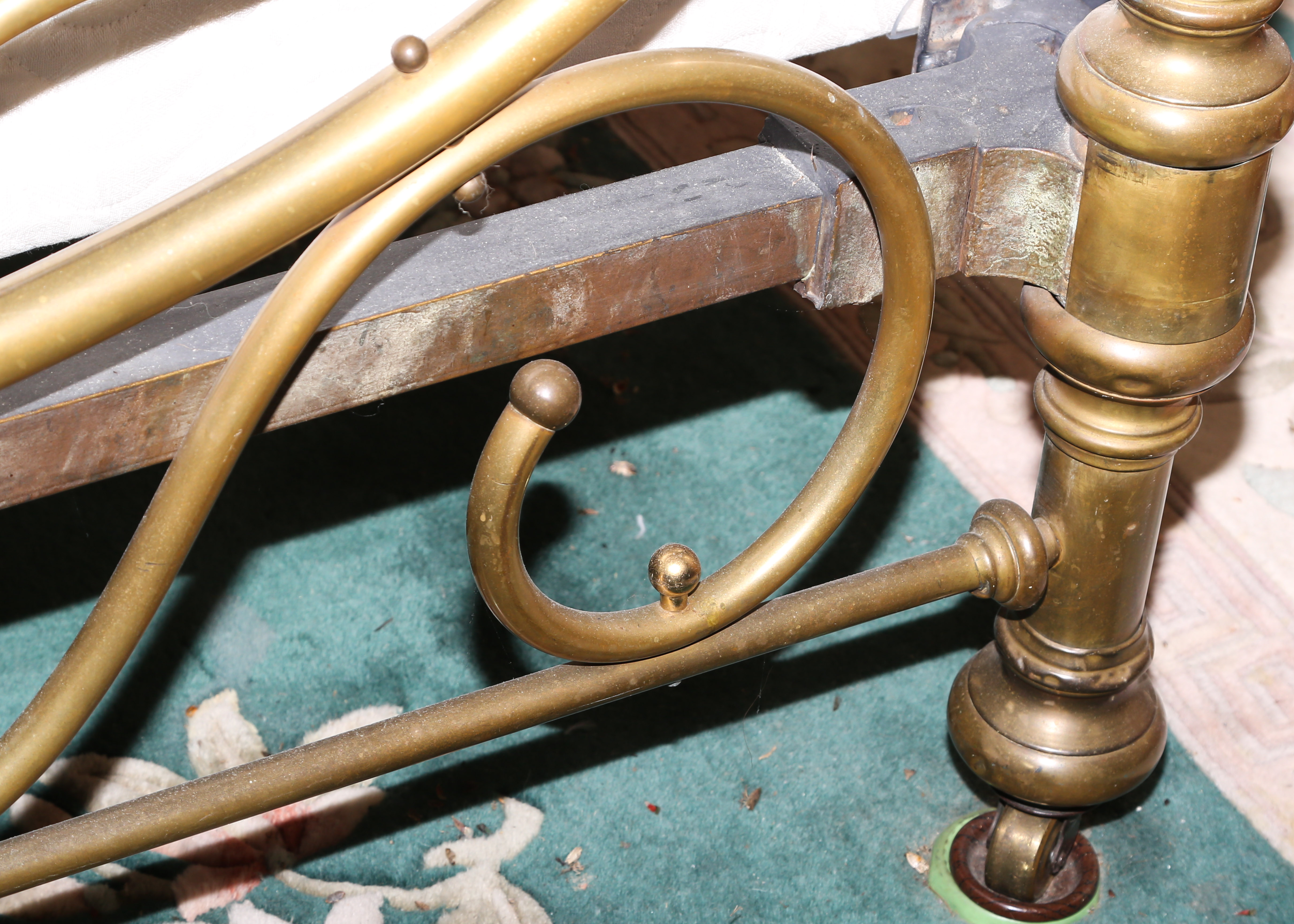 Art Nouveau Brass Bed Frame Queen Sized