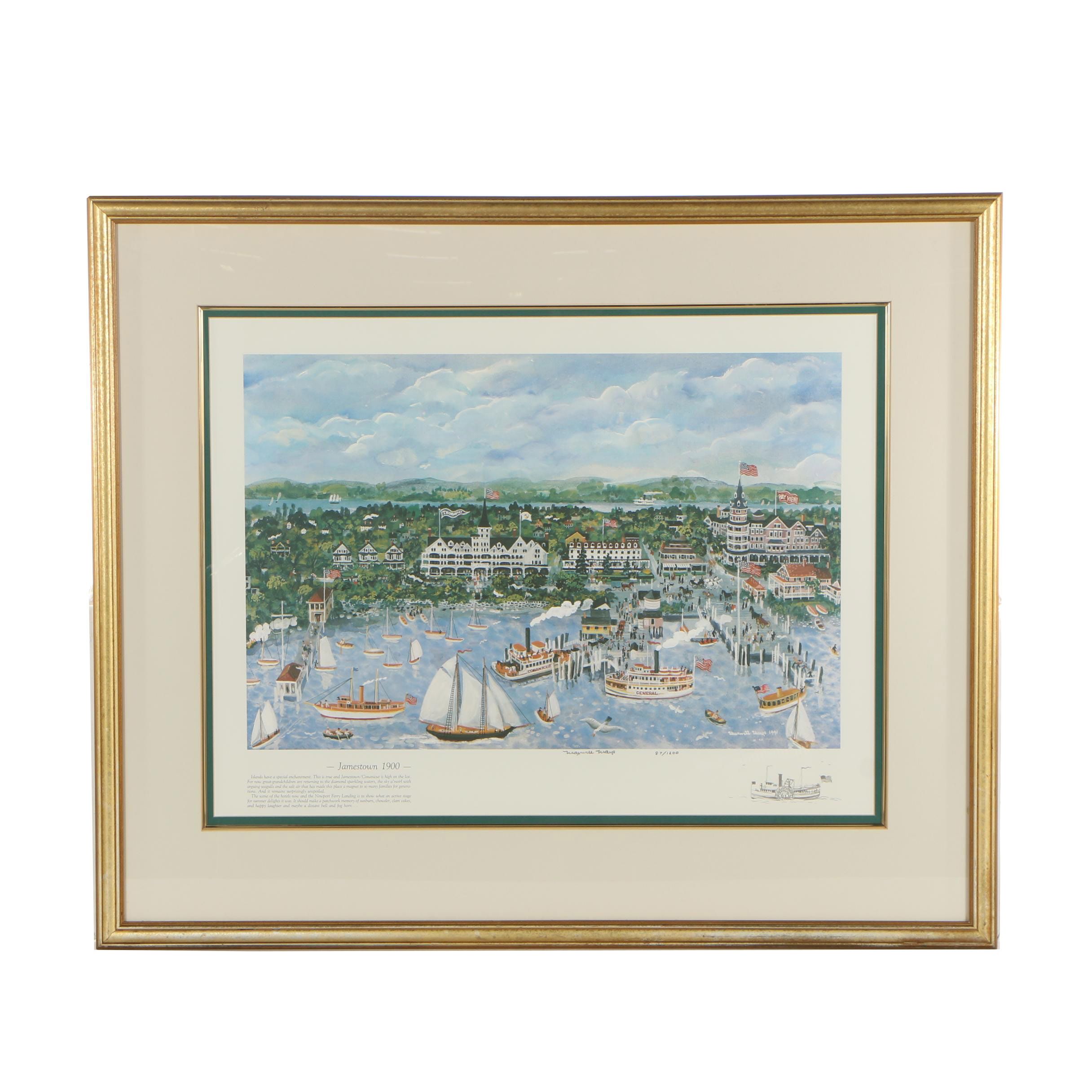 Maxwell Mays Offset Lithograph "Jamestown 1900"
