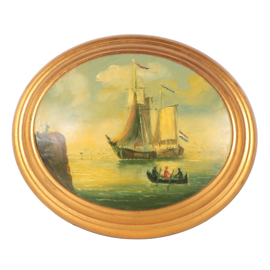 Oil Painting of Dutch Maritime Scene