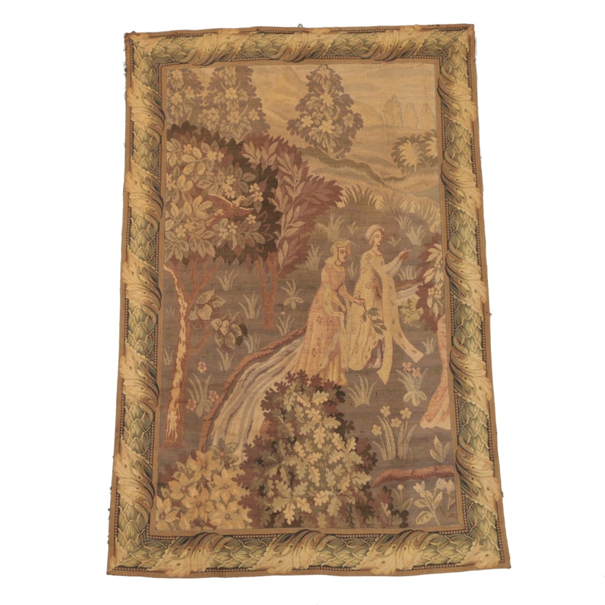 Antique Woven Pastoral Wall Hanging