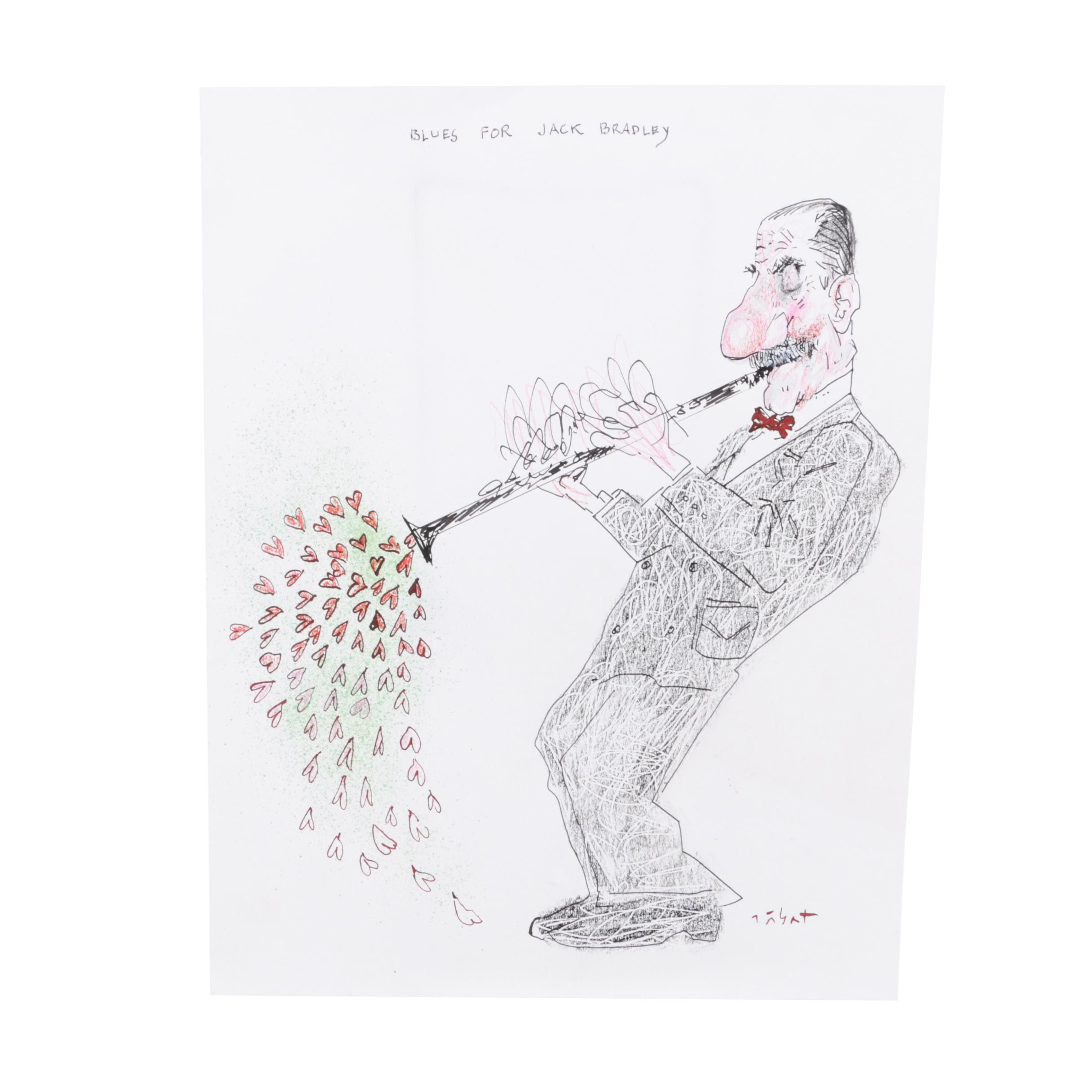 "Blues for Jack Bradley" Ink and Graphite Sketch