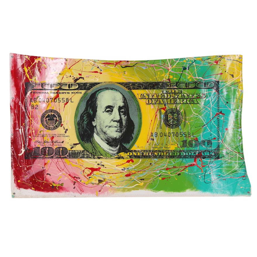 Steve Kaufman Mixed Media "Electric Currency"