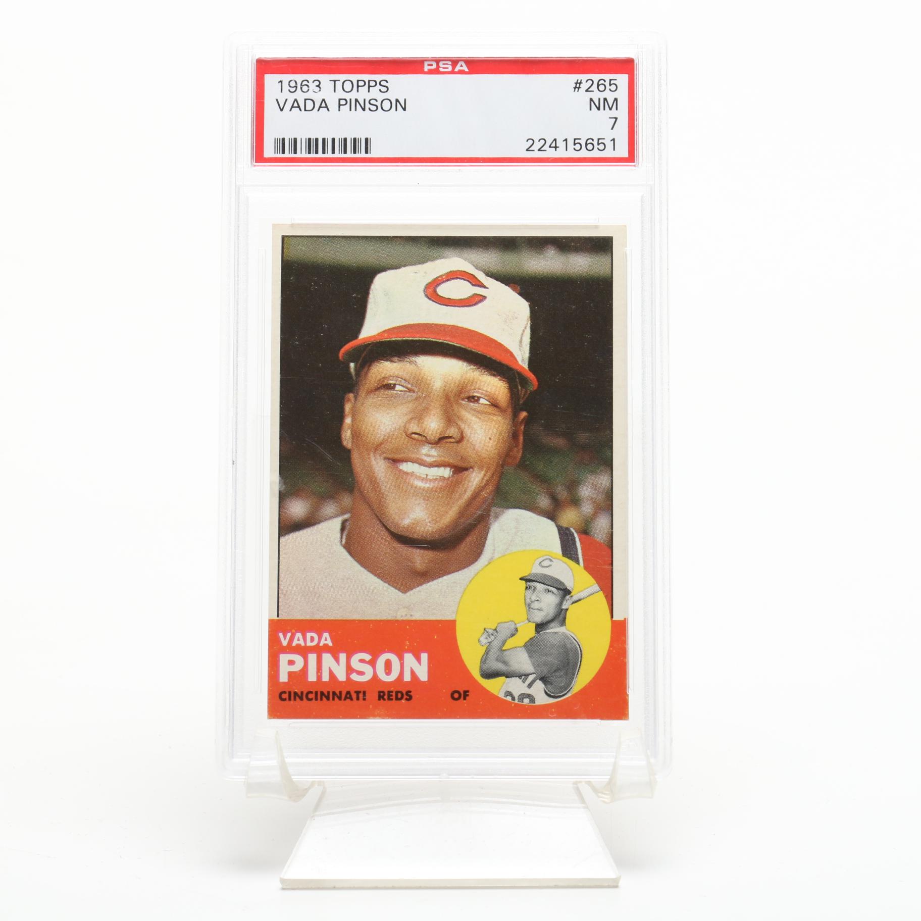 Gus Bell and Vada Pinson Reds PSA 7 Graded Cards and Crosley Field  Doll