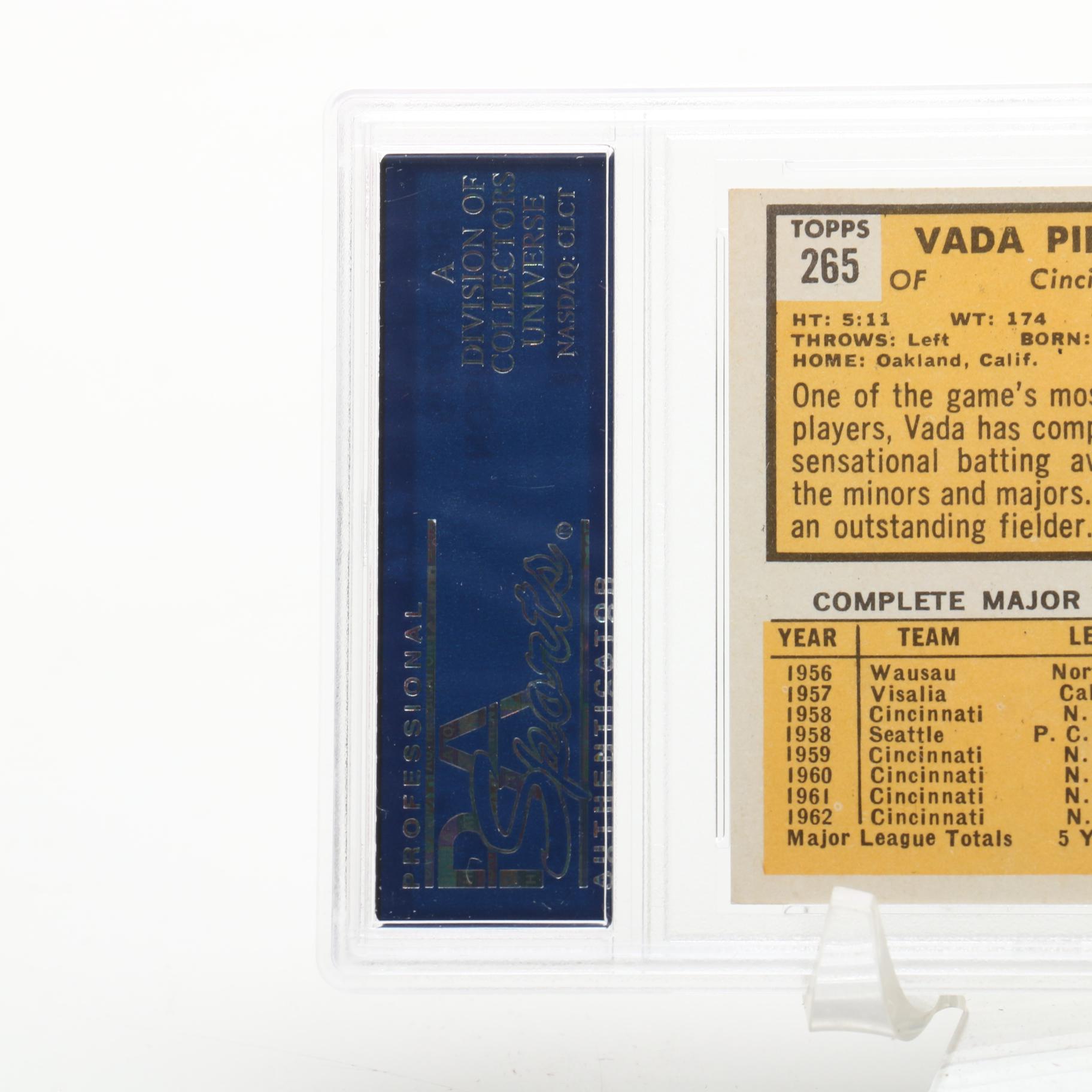 Gus Bell and Vada Pinson Reds PSA 7 Graded Cards and Crosley Field  Doll