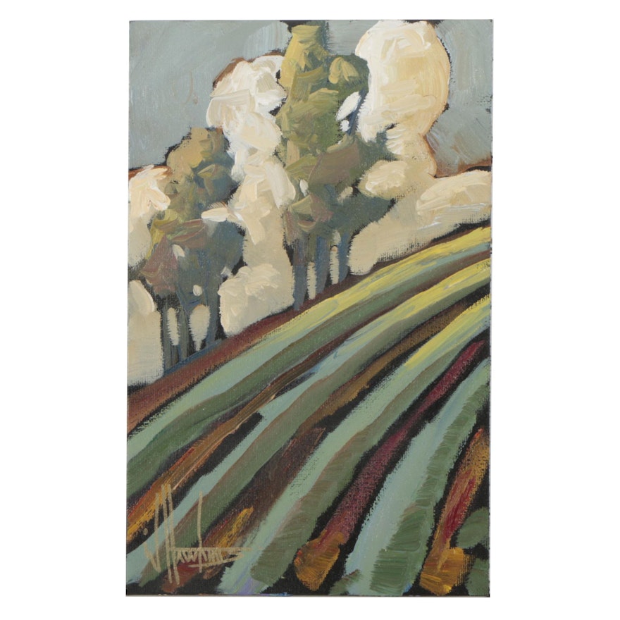 William Hawkins Landscape Oil Painting