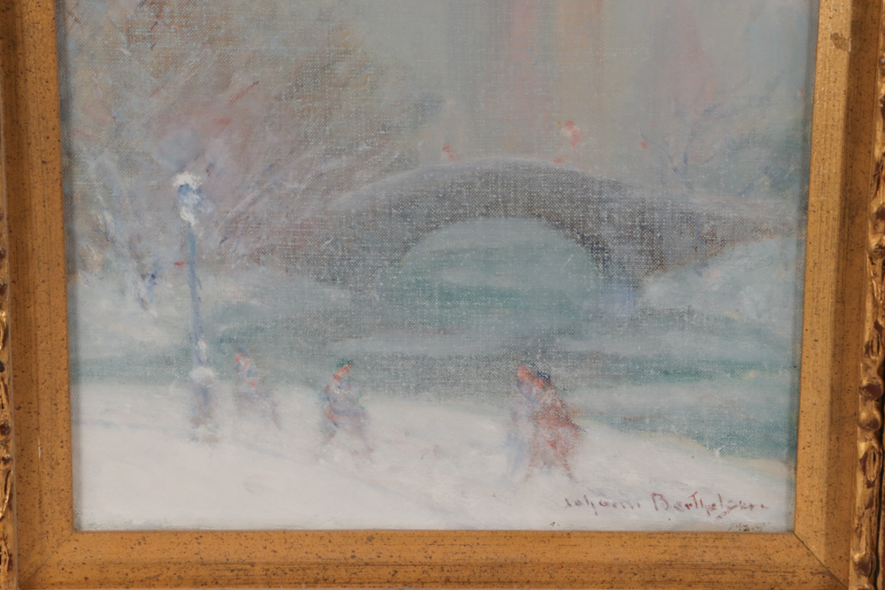 Johann Berthelsen Oil Painting on Canvas "Central Park, N.Y."