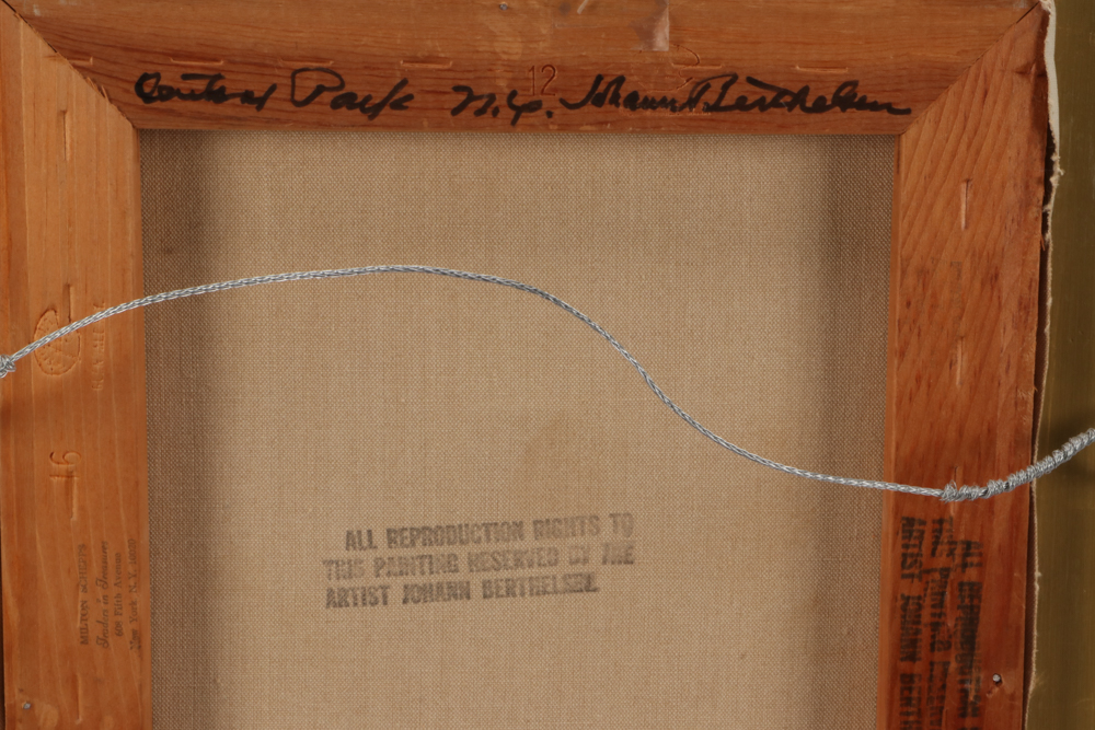 Johann Berthelsen Oil Painting on Canvas "Central Park, N.Y."