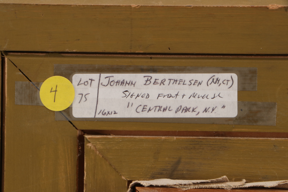 Johann Berthelsen Oil Painting on Canvas "Central Park, N.Y."