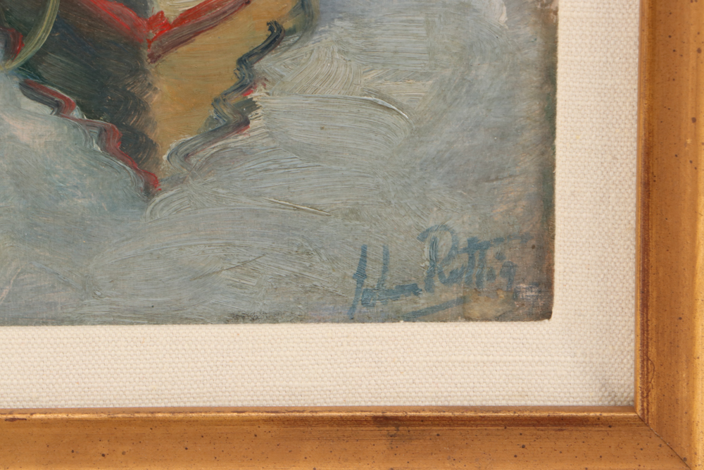 John Rettig Impressionist Oil Painting "Yacht Yard Landing - Marblehead, Mass."