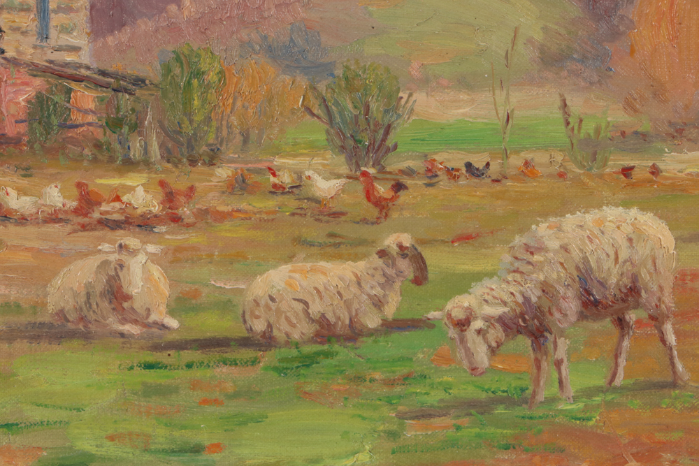 Charles Alfred Meurer Oil Painting of Pastoral Scene