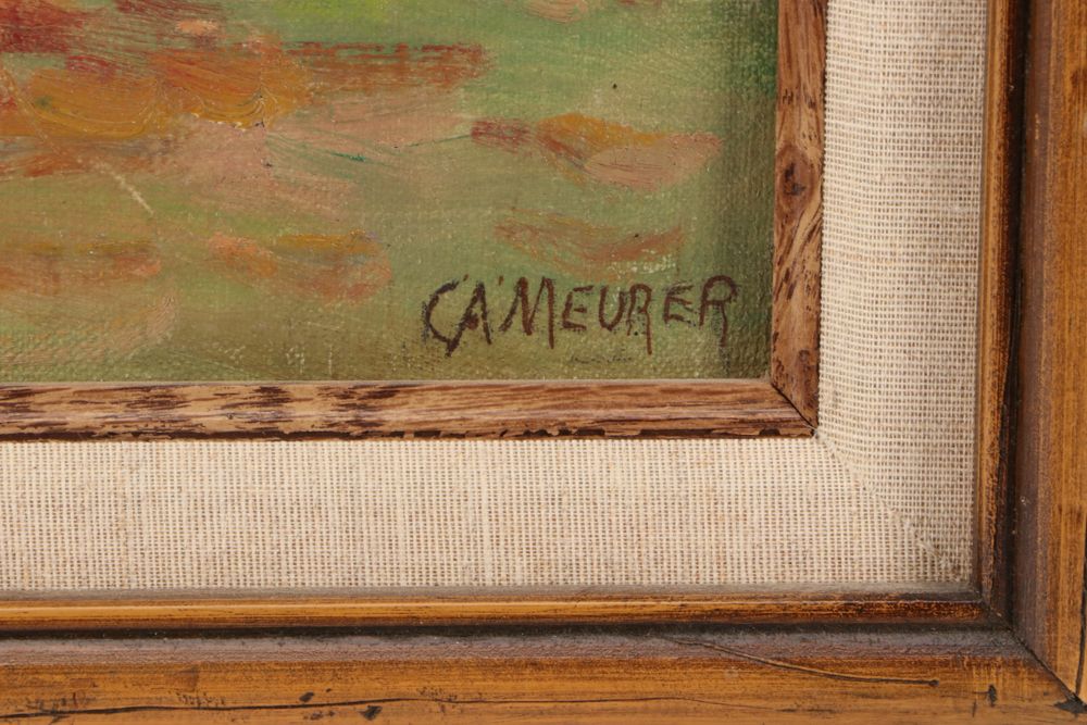 Charles Alfred Meurer Oil Painting of Pastoral Scene