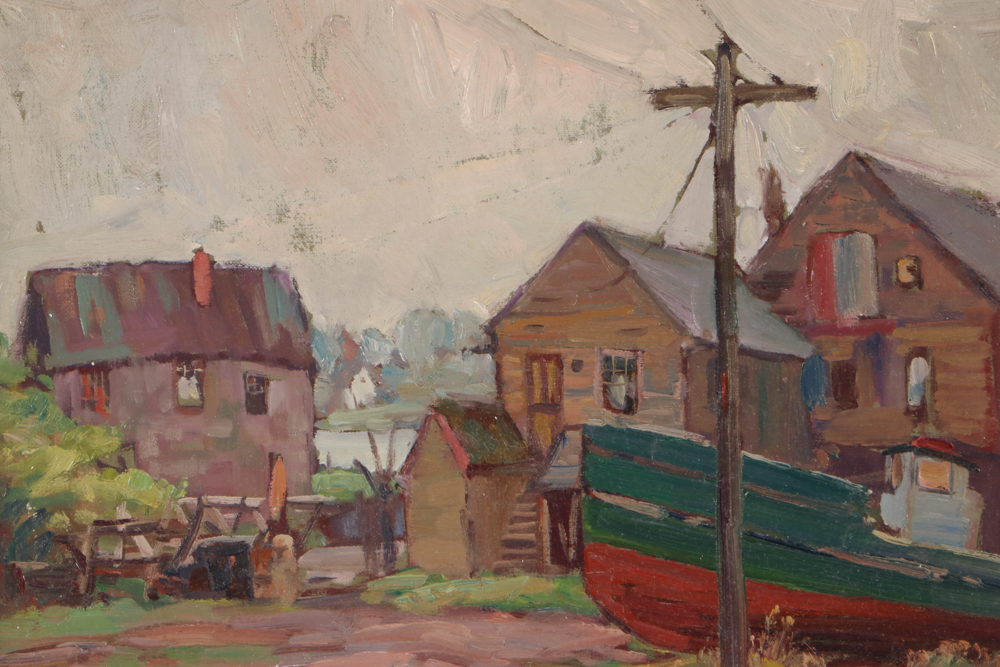 Emile Albert Gruppé Oil Painting "Gloucester Harbor"