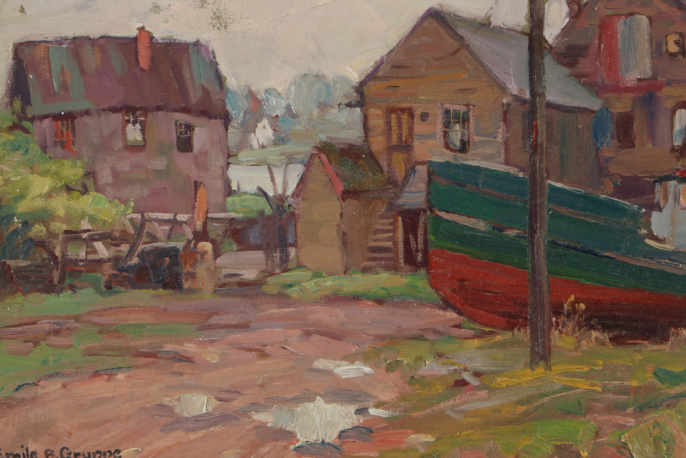 Emile Albert Gruppé Oil Painting "Gloucester Harbor"