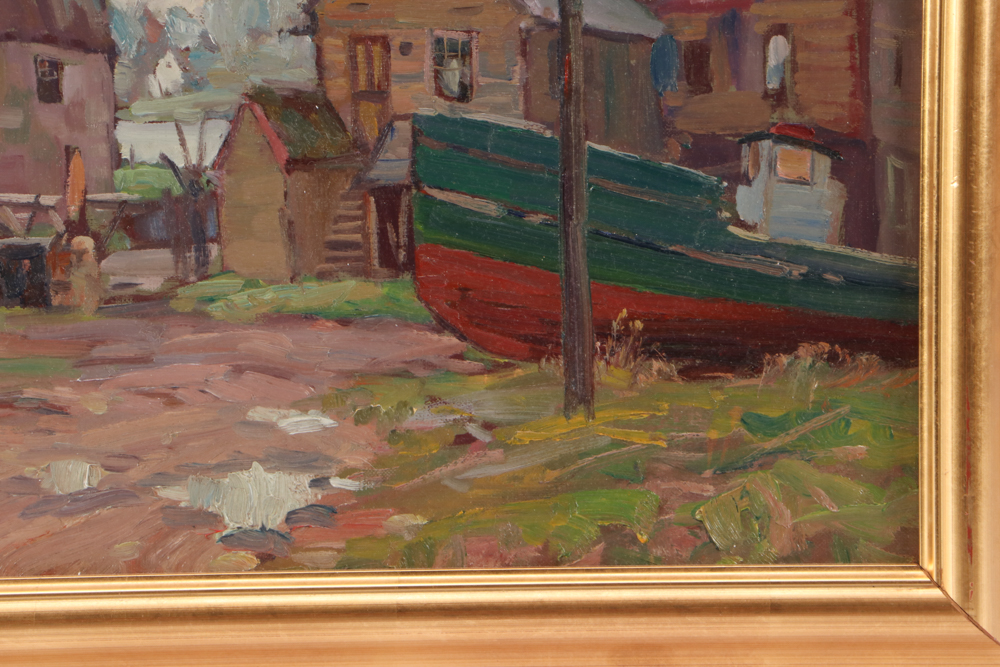Emile Albert Gruppé Oil Painting "Gloucester Harbor"