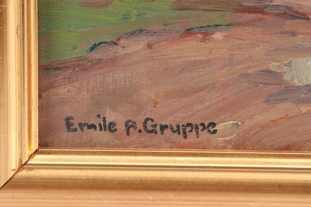 Emile Albert Gruppé Oil Painting "Gloucester Harbor"