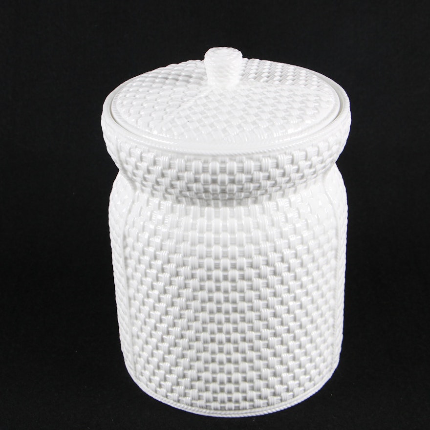 Tiffany "Tiffany Weave" Porcelain Lidded Canister