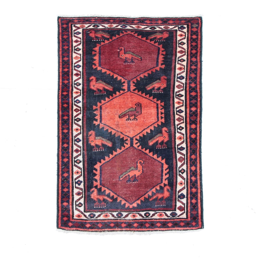 Hand-Knotted Persian Qashqai Wool Rug